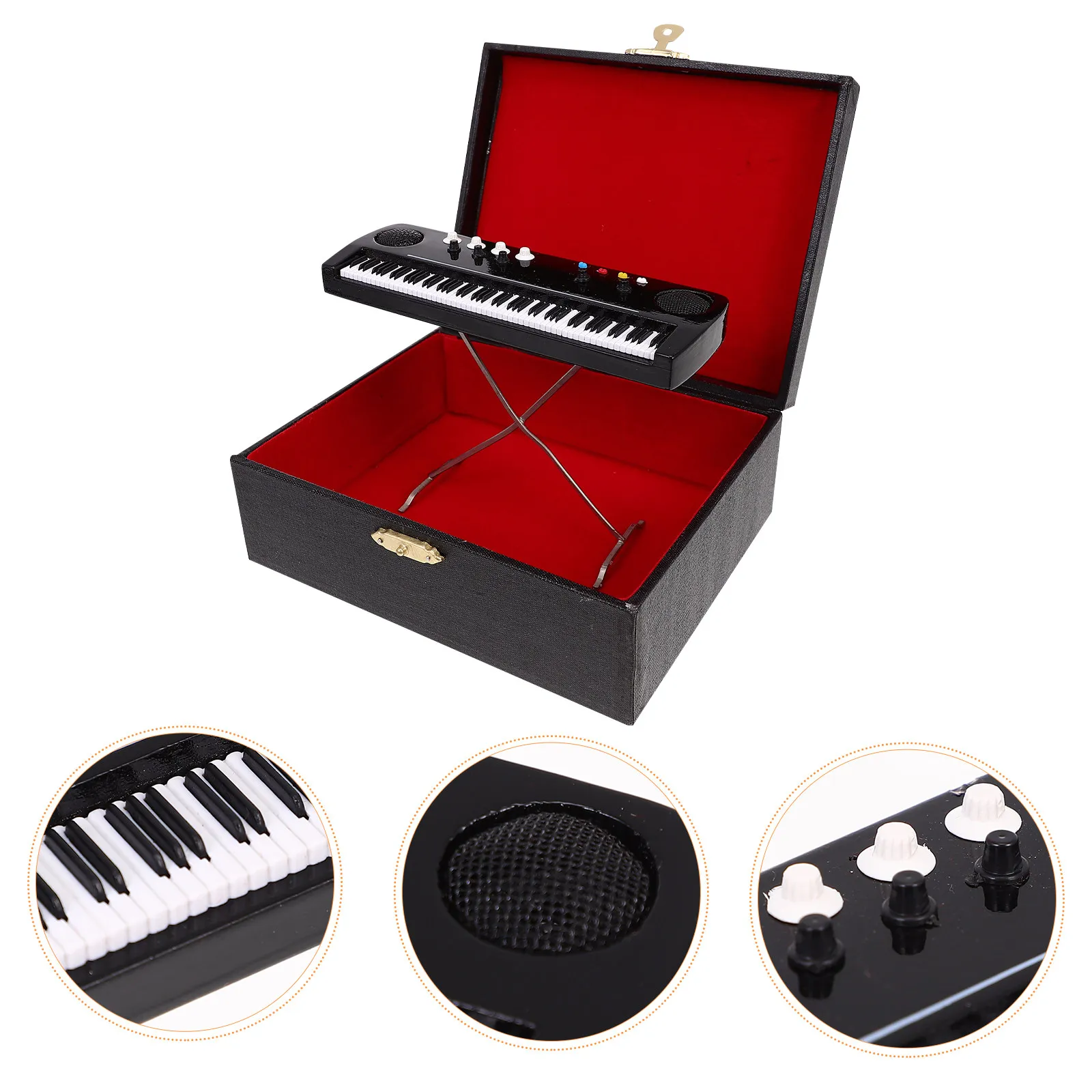 

Mini Wood Electronic Organ Ornament Strong Wear Resistant Mini House Electronic Organ Decor Colorful Landscape Musical