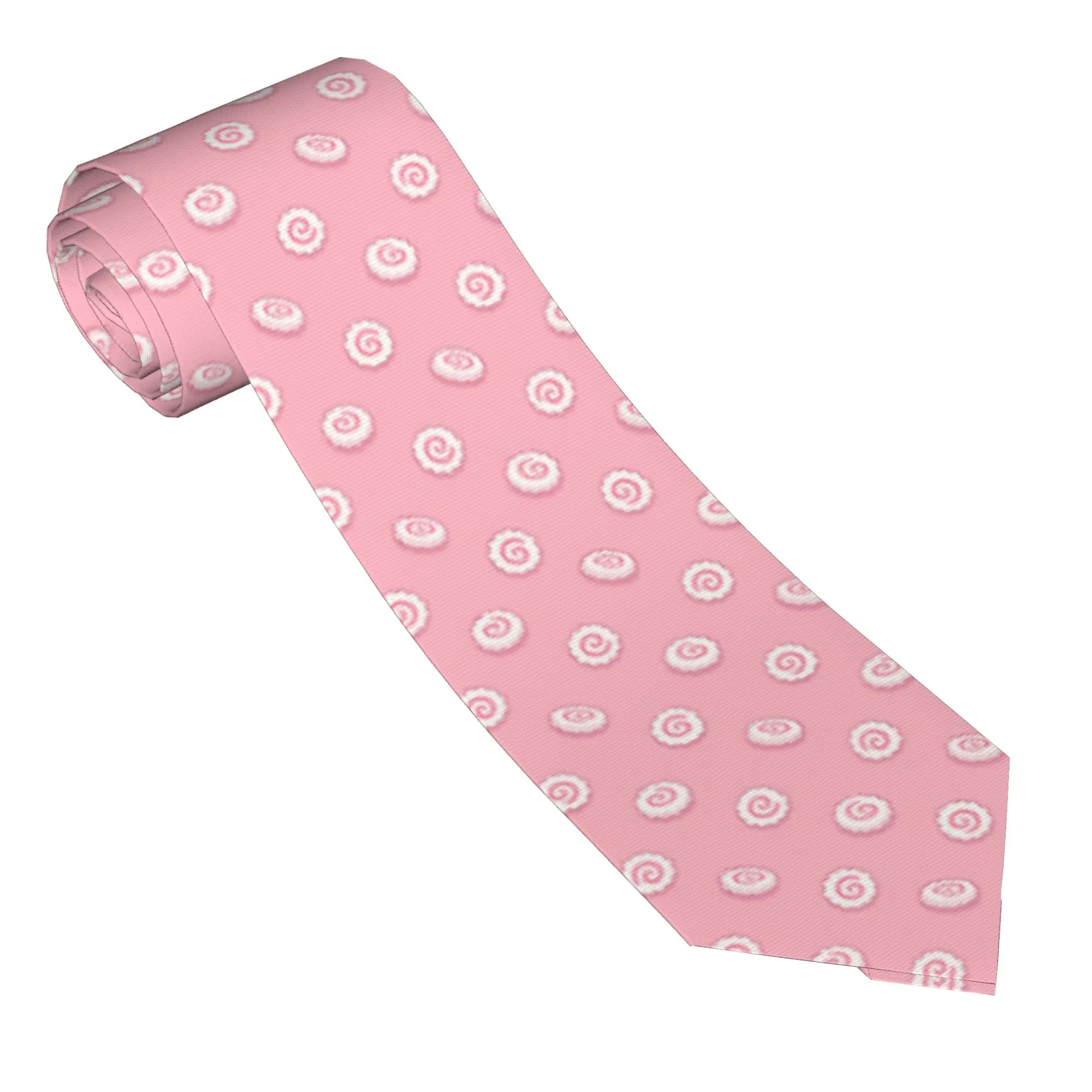 Narutomaki Japanese Food Necktie Men 8 cm Silk Narrow Neck Ties Sasukes Akatsuki Clouds for Mens Daily Wear Cravat Cosplay Props