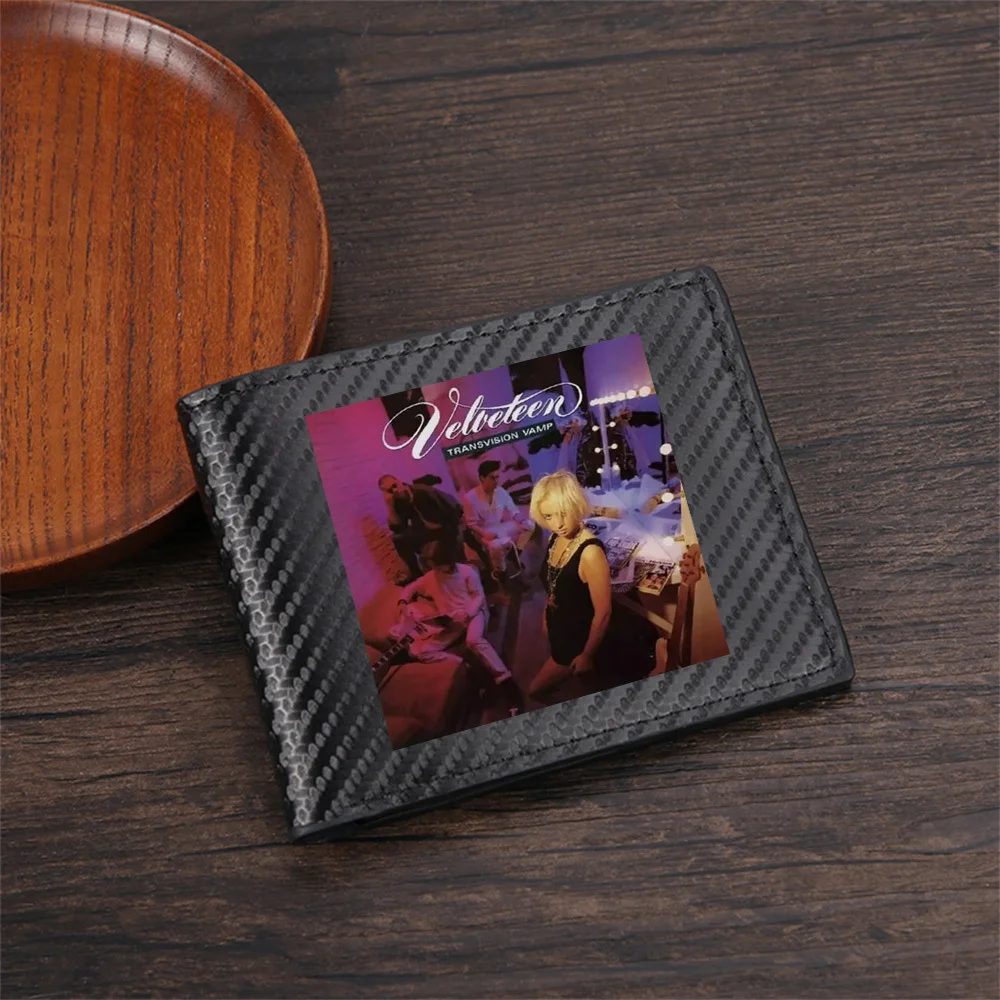 Velveteen,Transvision Vamp album cover,music band portrait Men's Wallets Simple Business Modern Stylish Printing Design Gifts Fo