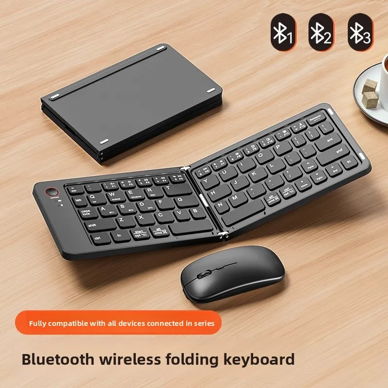 Bluetooth wireless folding keyboard Mouse set Multi-device laptop tablet folding keyboard can be used together