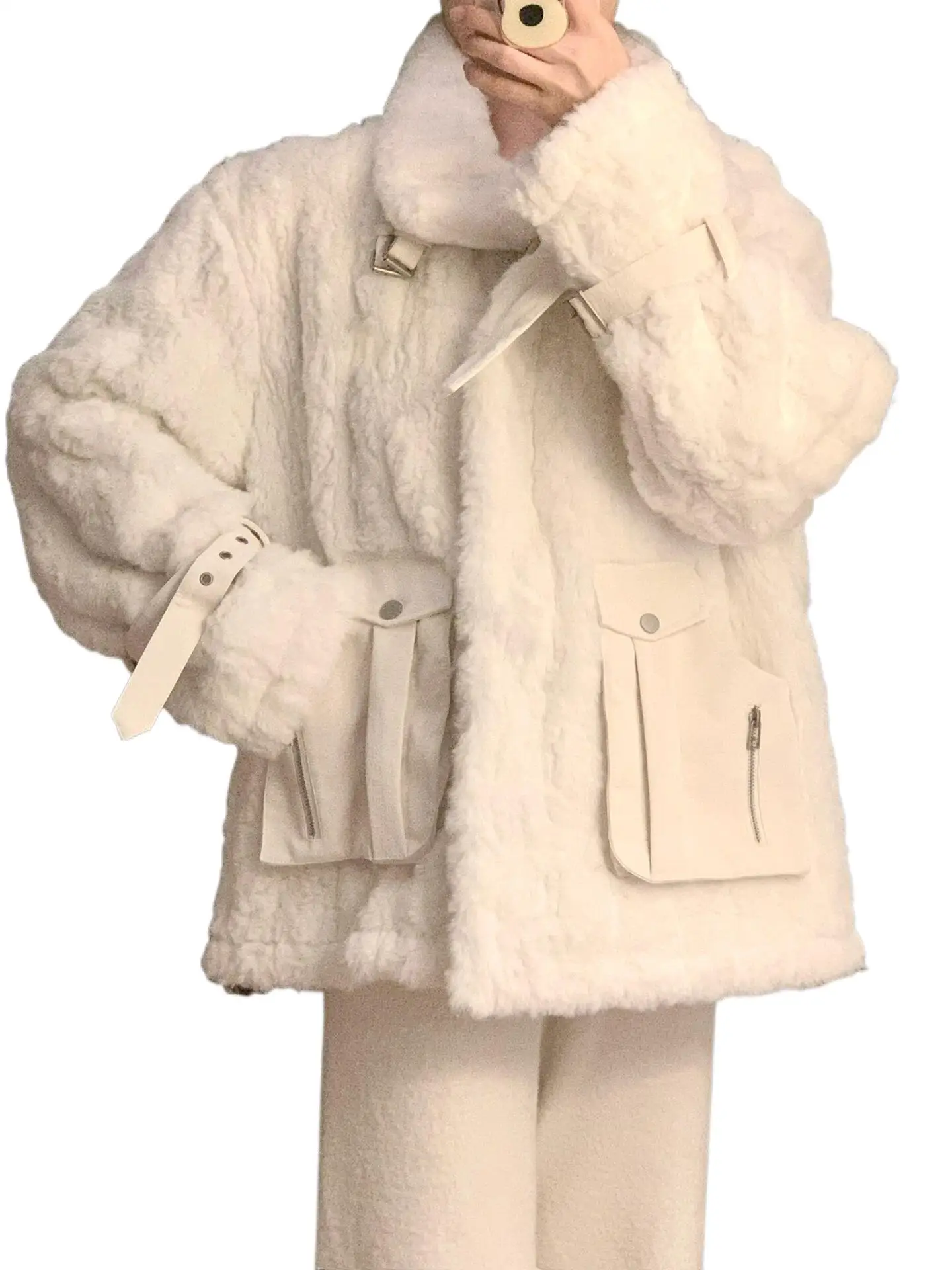 2025 ملابس نسائية سميكة معطف فرو صناعي دافئ شتاء جديد 1116