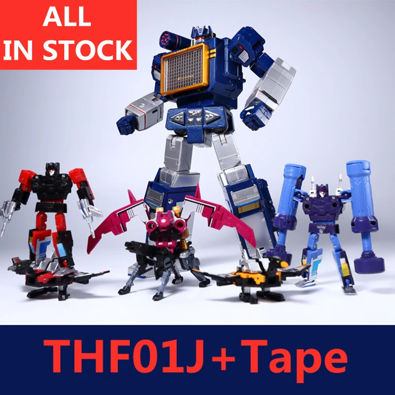 Figura de acción de Robot transformable, G1, THF THF-01J, Soundwave, THF01J, THF01-J, One Tape, Walkman, obra maestra, KO, MP13