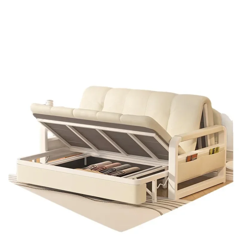 Folding sofa bed dual-purpose sofa living room cloud cream small apartment telescopic pull-out bed rental house