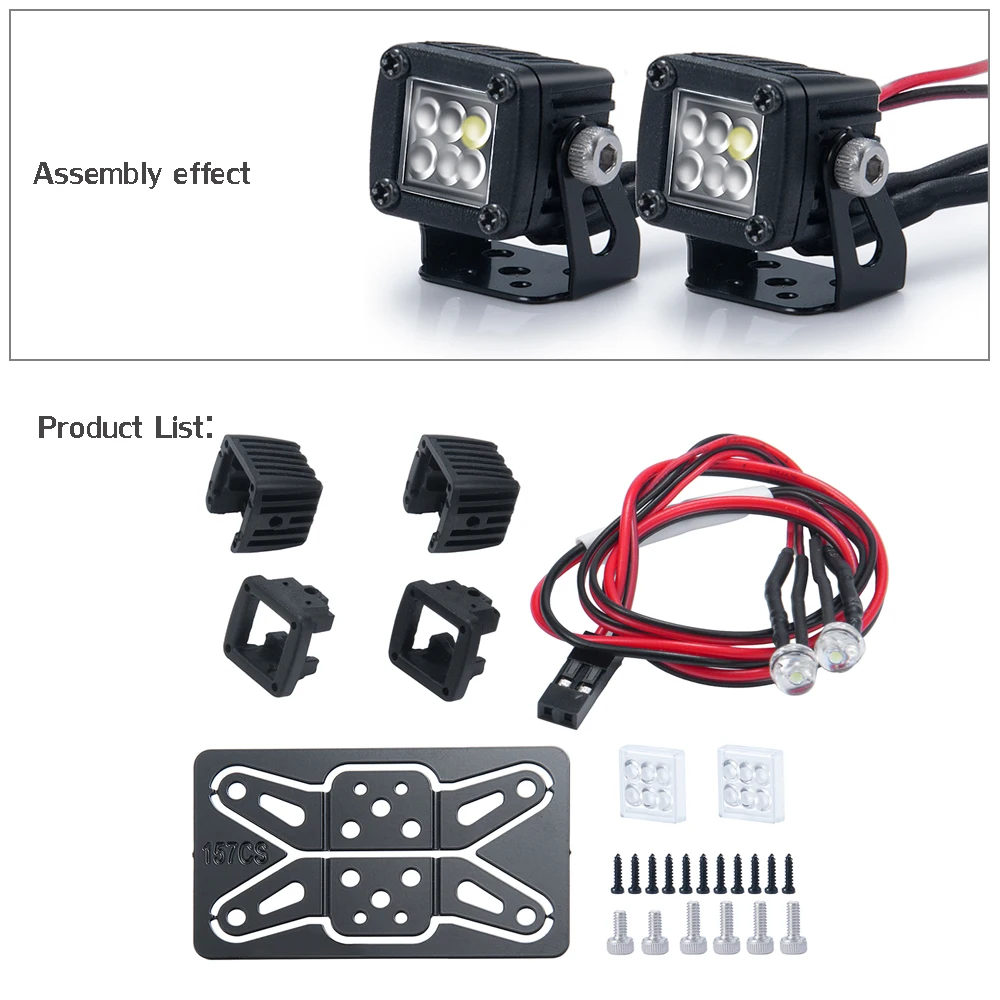 YEAHRUN LED-Leuchten Scheinwerfer Scheinwerfer für TRX-4 TRX6 Axial SCX10 Wraith SCX24 1/10 1/24 RC Auto LKW Dekoration Teile