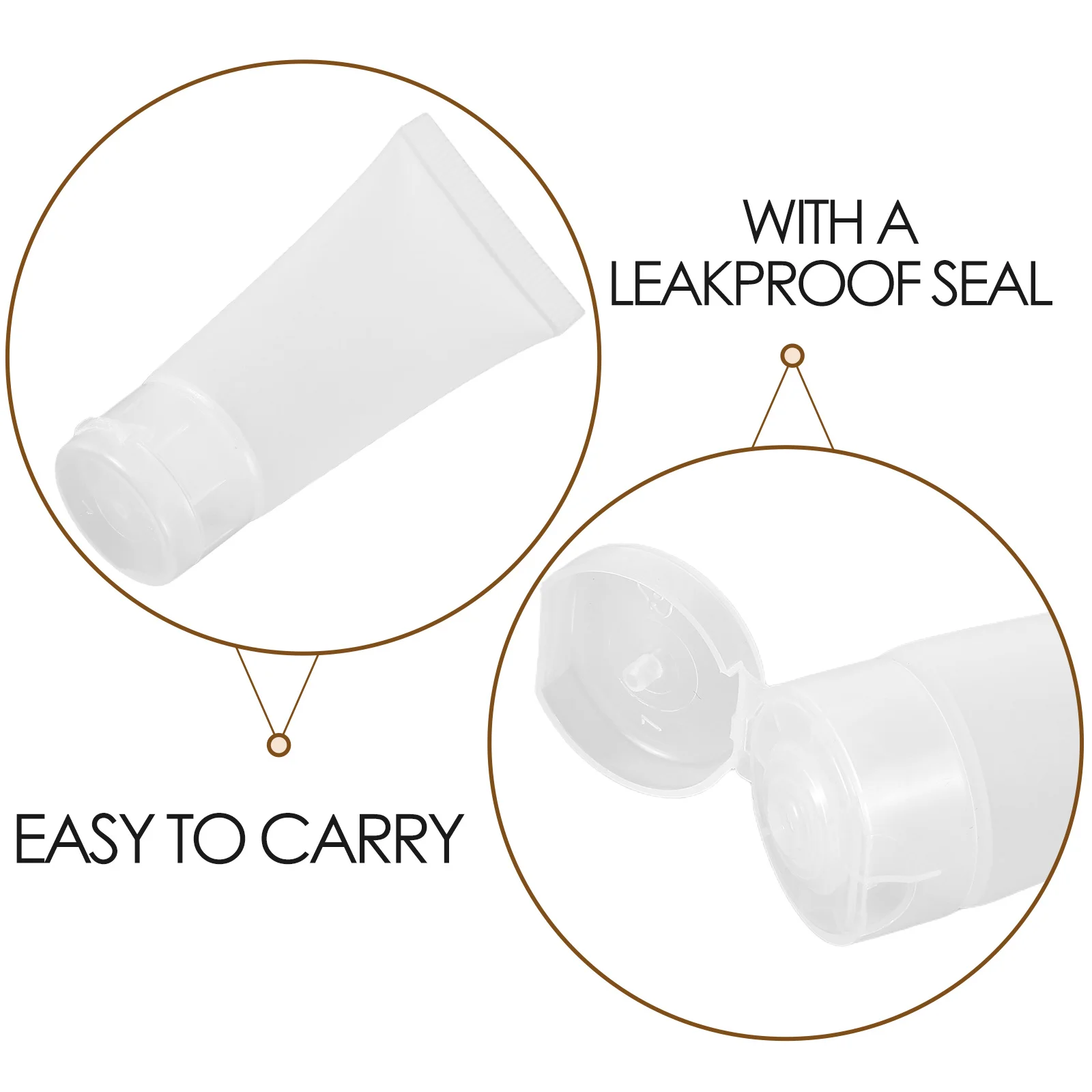 8 قطع من زجاجات توزيع أنبوب السفر قابلة لإعادة الملء ومضادة للتسرب ومحمولة لحاويات شامبو كريم الغسول 20 مل #5