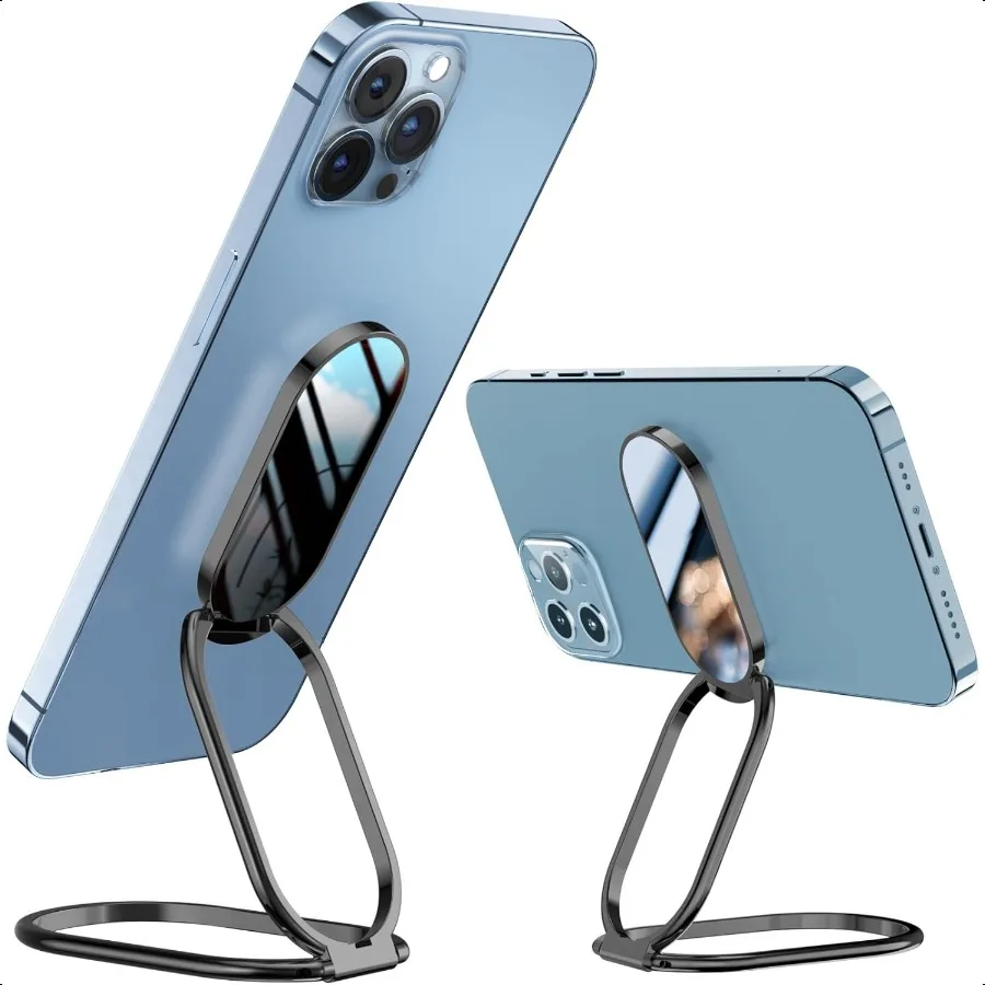 

ALuGei Cell Phone Ring Holder Stand Phone Kickstand for Desk Cell Phone Holder for Hand Ring for Back of iPhone Metal Phone Gri