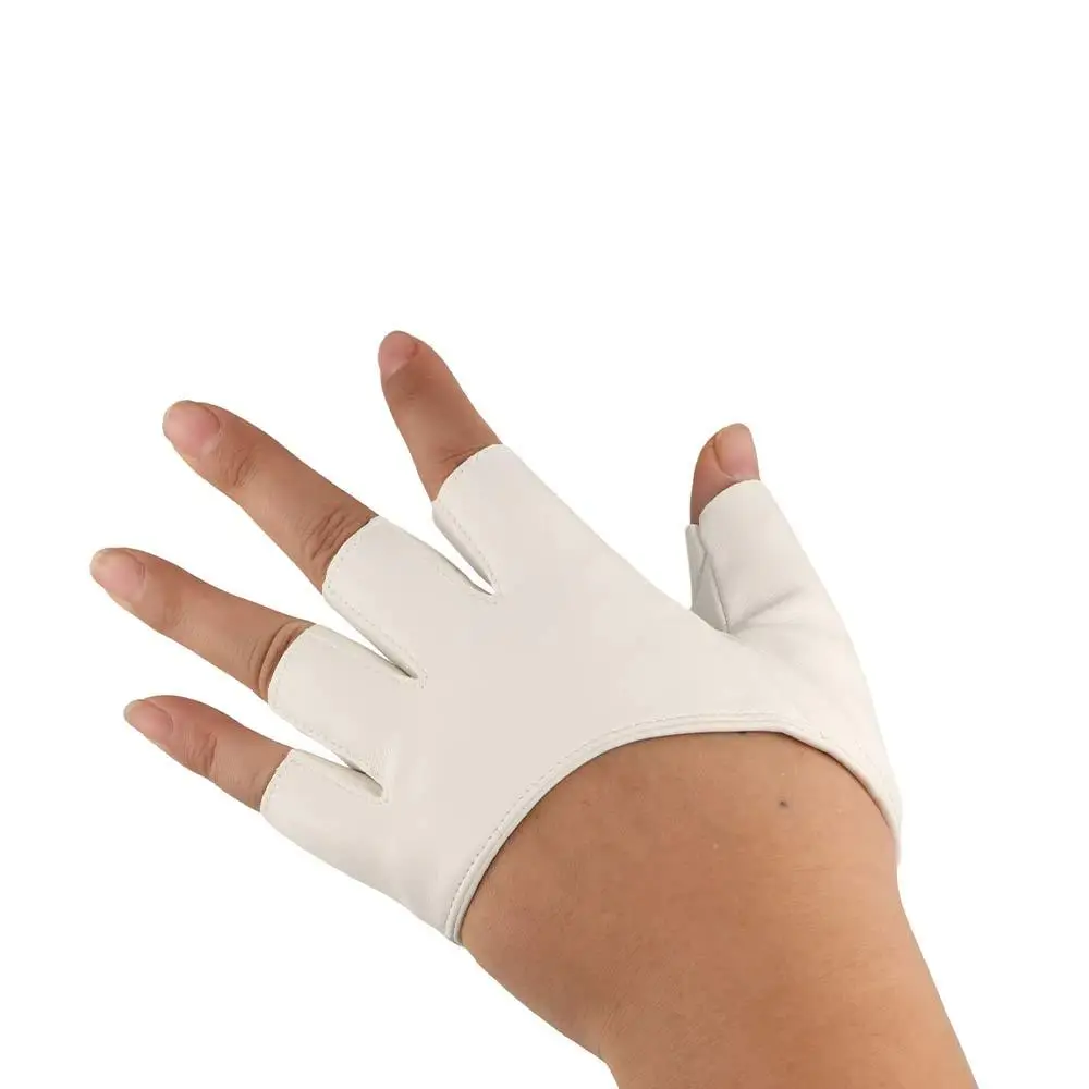 Women PU Leather Fashion Pole Dance Half Palm Half Finger Fingerless Gloves