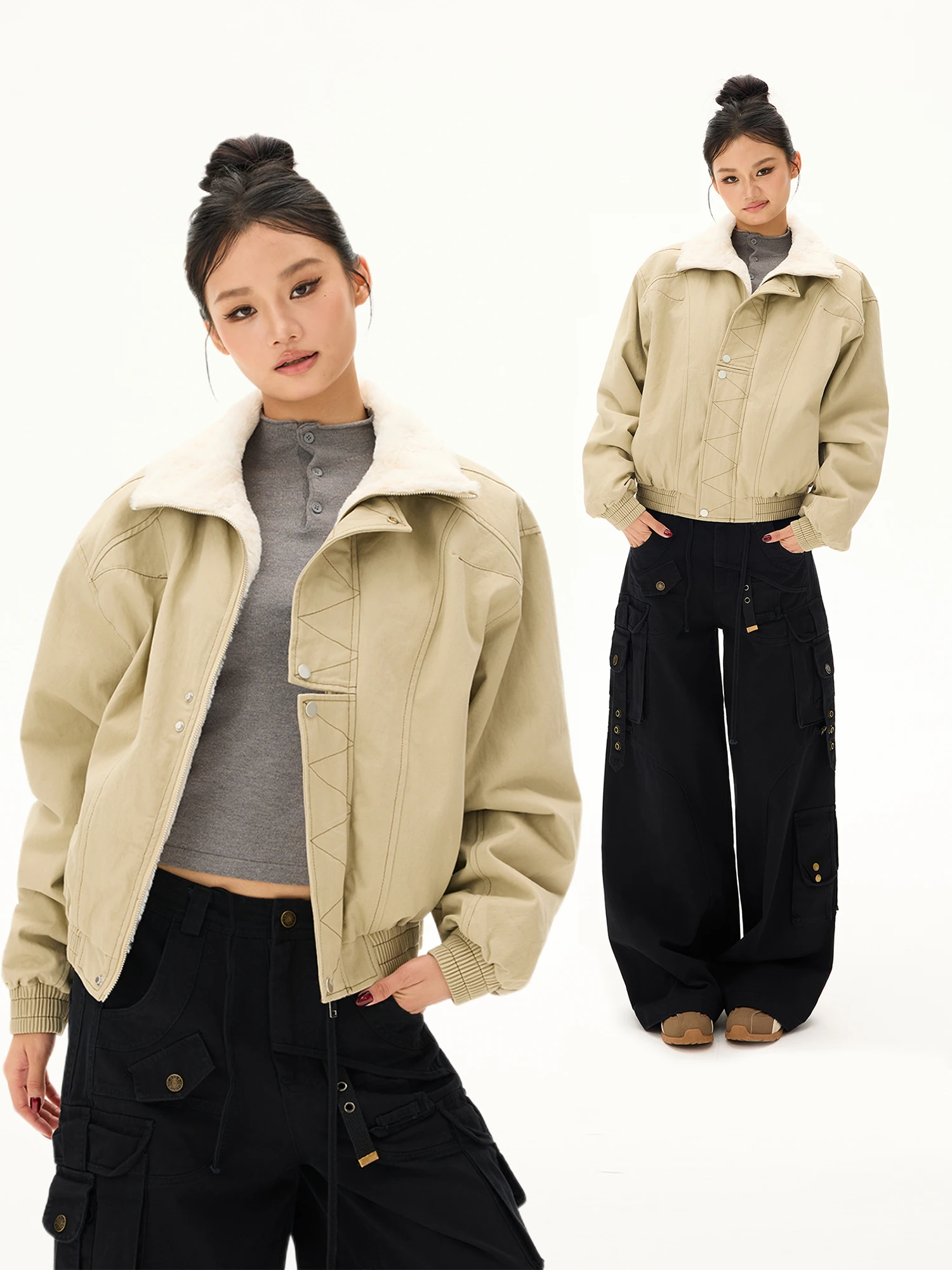 

Thiened Casual Fce Lined Jaet Мужская негабаритная уличная хлопковая рабочая одежда Пальто Теплая зимняя верхняя одежда от Free Sonata