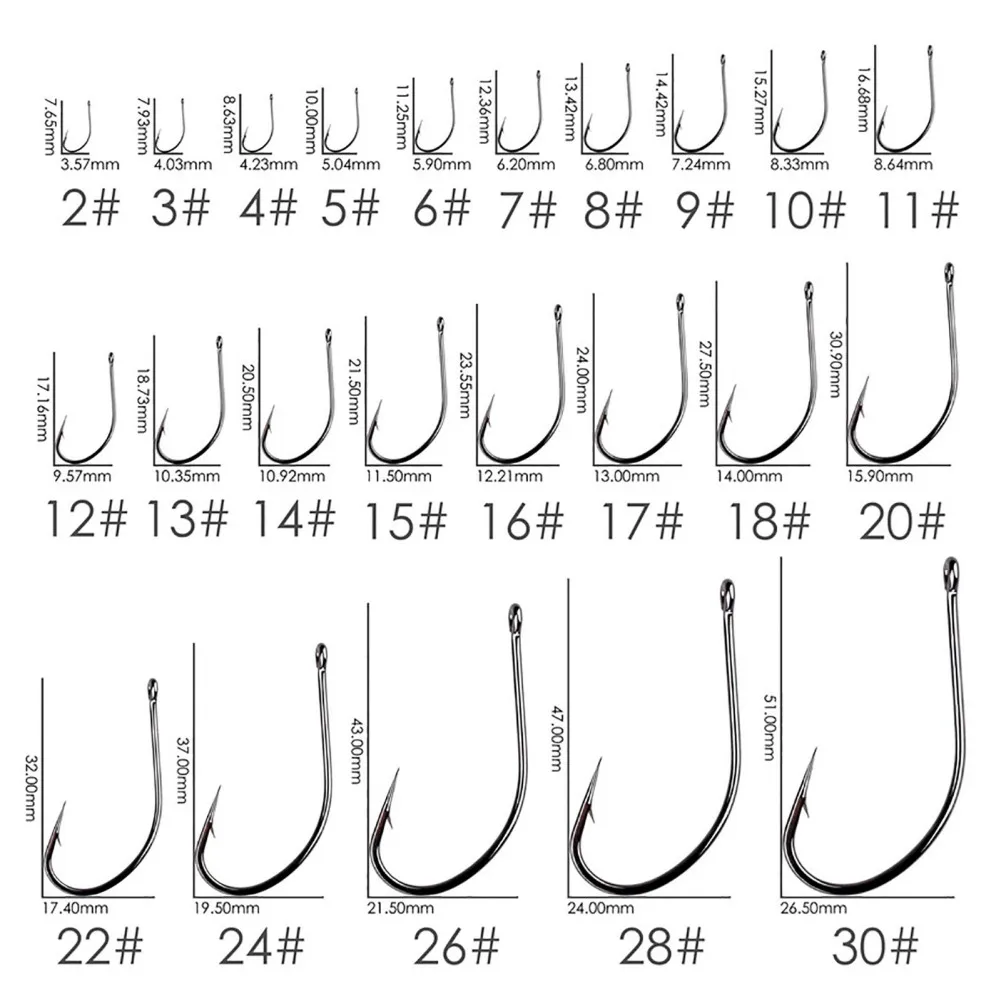 10pcs/50pcs Fishing Hooks High Carbon Stainless Steel Barbed Fishing Hooks with Ring Fishing Tackle Accessories