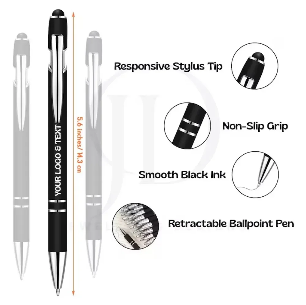 25/45/100PCS Custom Engraved Ballpoint Pens Personalized Business with Logo or Text Ideal Promotional Gifts for Touch Screen