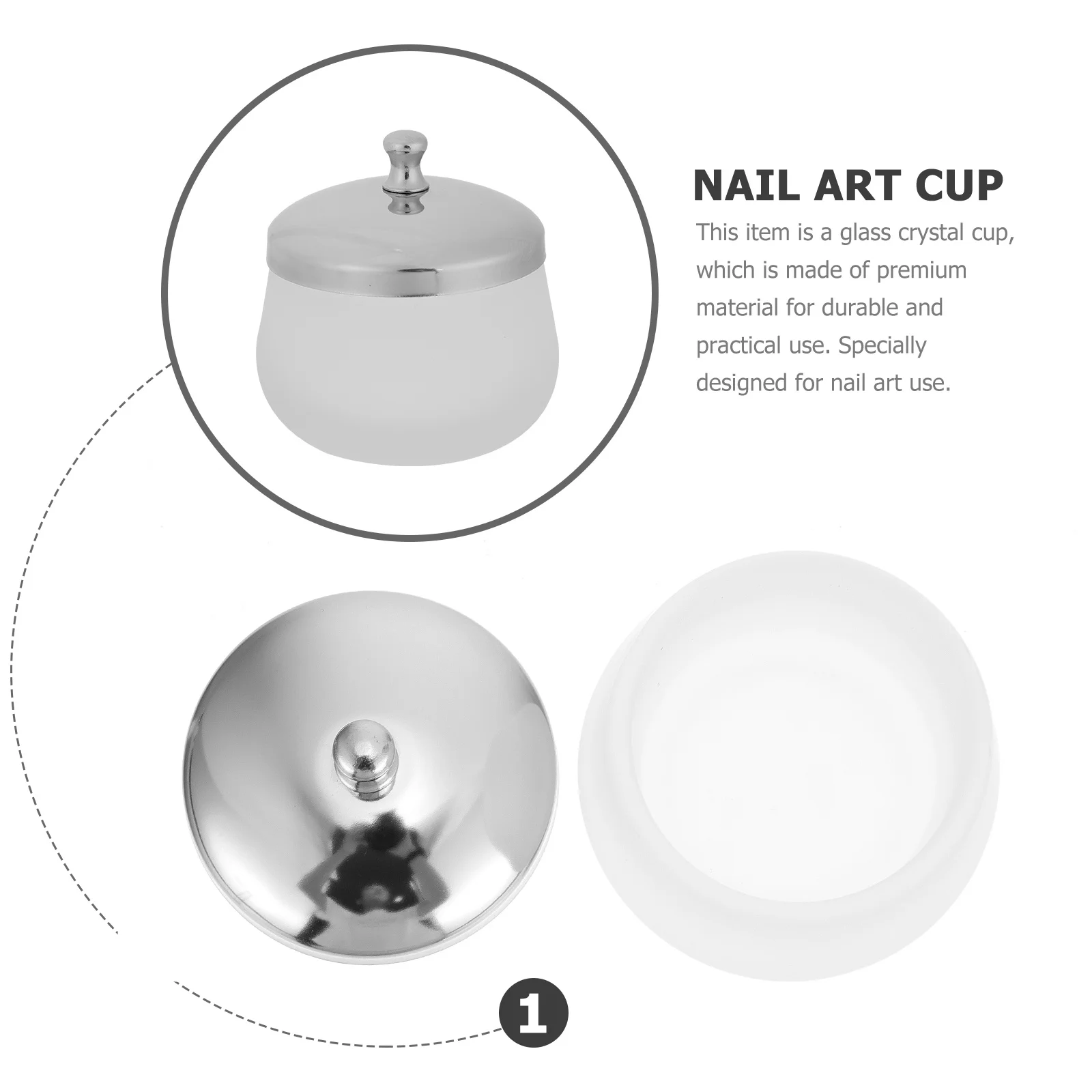 2 個の高品質ガラスネイルアートボウルポータブルダッペンディッシュアクリル液体パウダーアクリル液体ダッペンディッシュ用