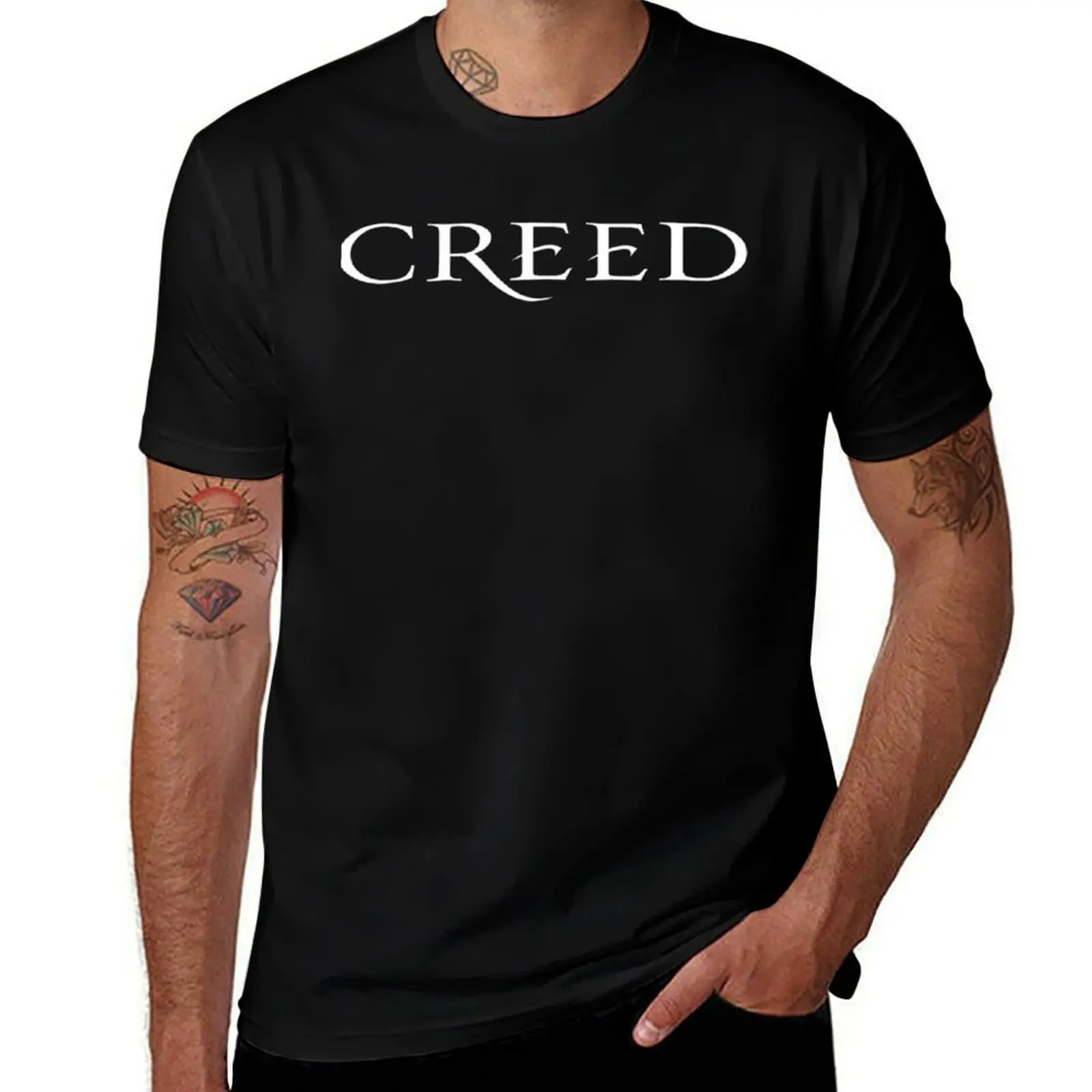 Creed weathered T-Shirt kawaii clothes graphic tee shirt slim fit t shirts for men