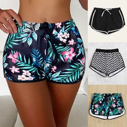 Parte inferior de Bikini con estampado Floral para mujer, bañador corto de cintura alta, traje de baño brasileño, ropa de playa