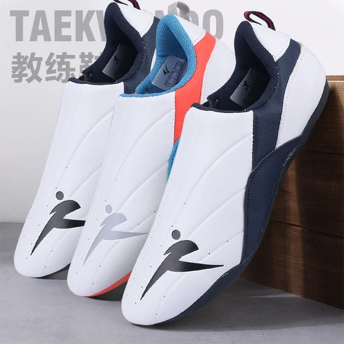 Imagen 1 del producto Zapatos de entrenador de Taekwondo para hombres y mujeres adultos, calzado de fondo de goma suave, más grueso, transpirable, para artes marciales