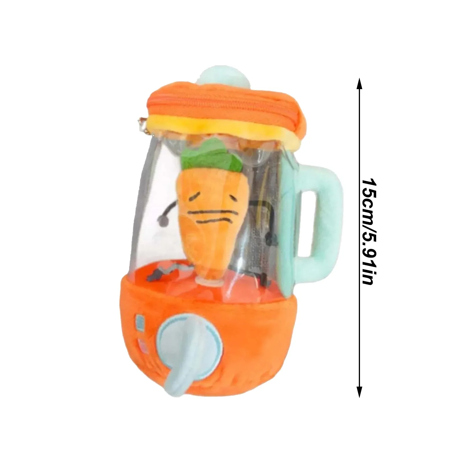 Carrot Juicer Plush Toy 6 Inche Fun Drawstring Rotating Toy Novelty Pull String Wind-Up Soft Keychain Toy Cute Rolling Plush Toy