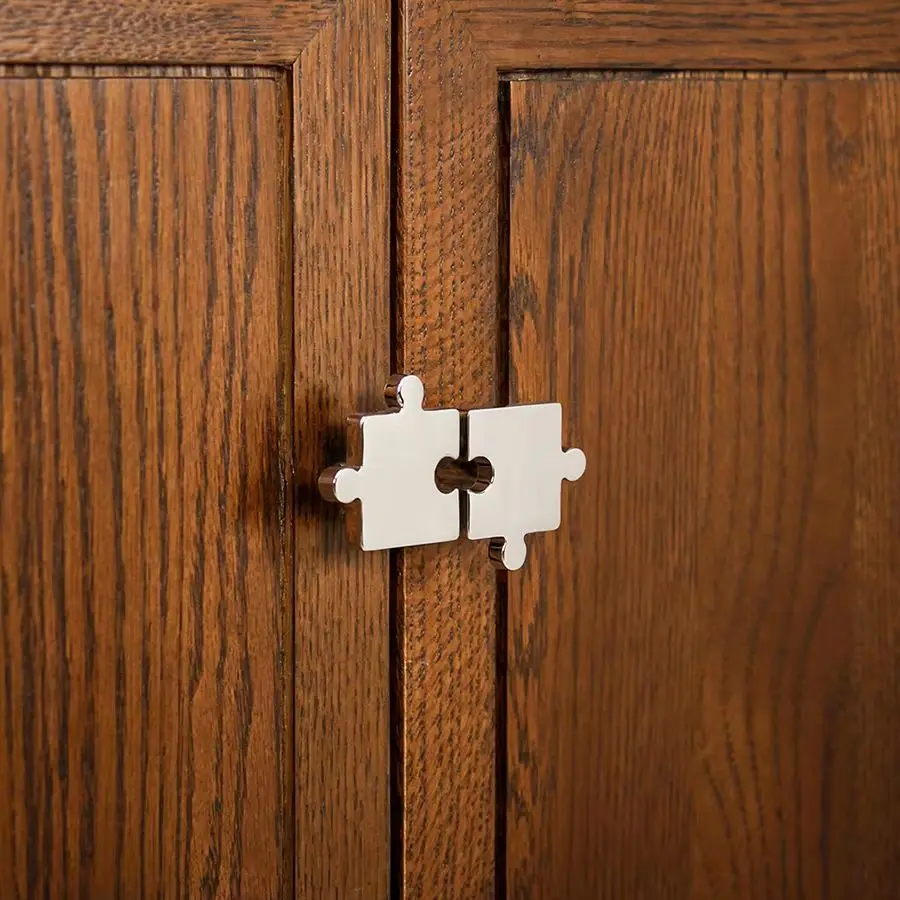 4PCS Solid Brass Creative Puzzle Furniture Pulls Handles Drawer Knobs Cupboard Wadrobe Closet Dresser Cabinet Door Pulls Knobs