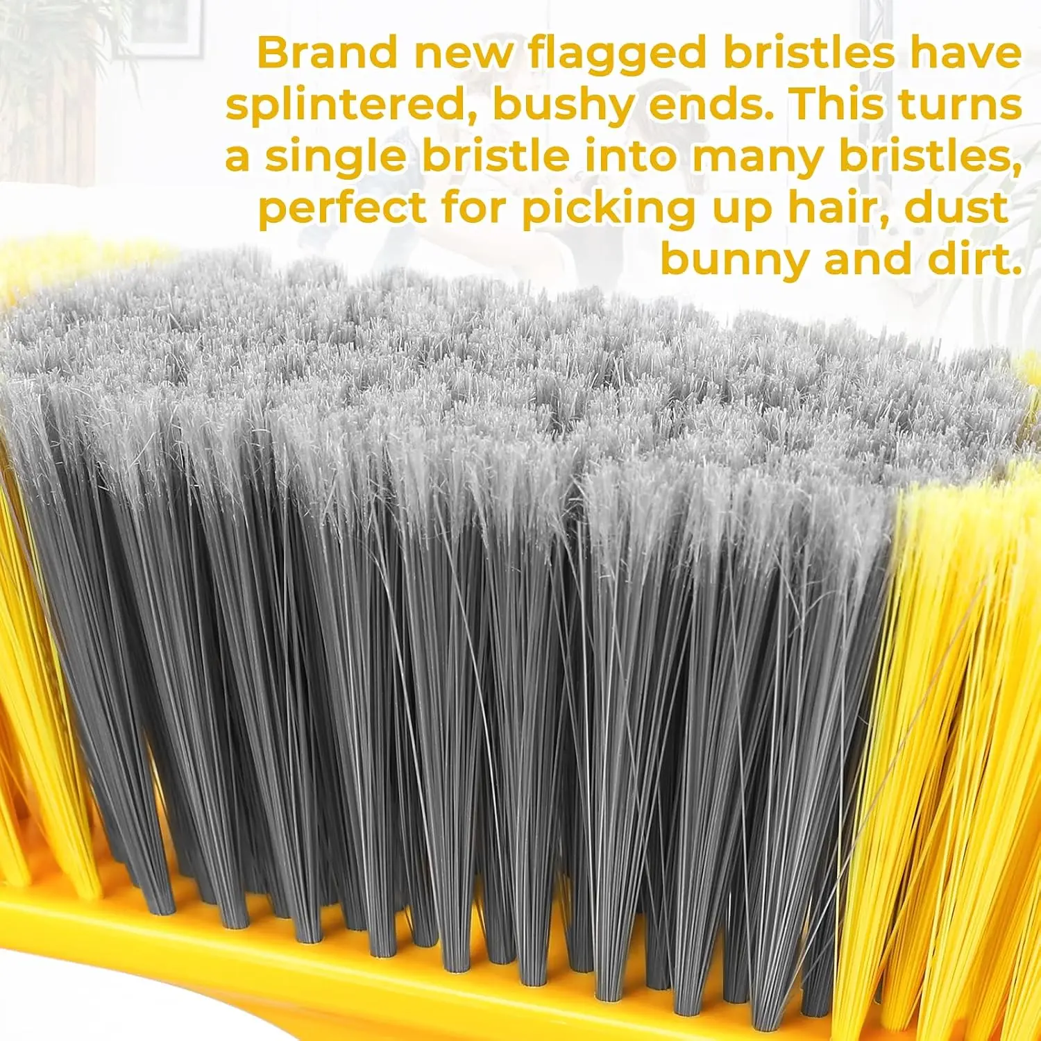 6 Pack Soft Bristle Indoor Brooms with 55
