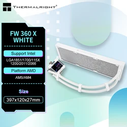 Thermalright FW 360 X No fan version,All -in -one water -cold radiator 2.4 -inch LCD display customized screen,Support LGA1700