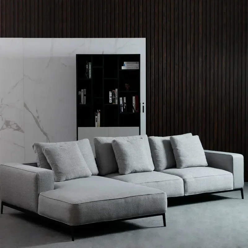 

200302 Fabric Sofa Living Room Modern Large and Small Apartment Type Three-Person Corner Sofa for Multi-User Combination