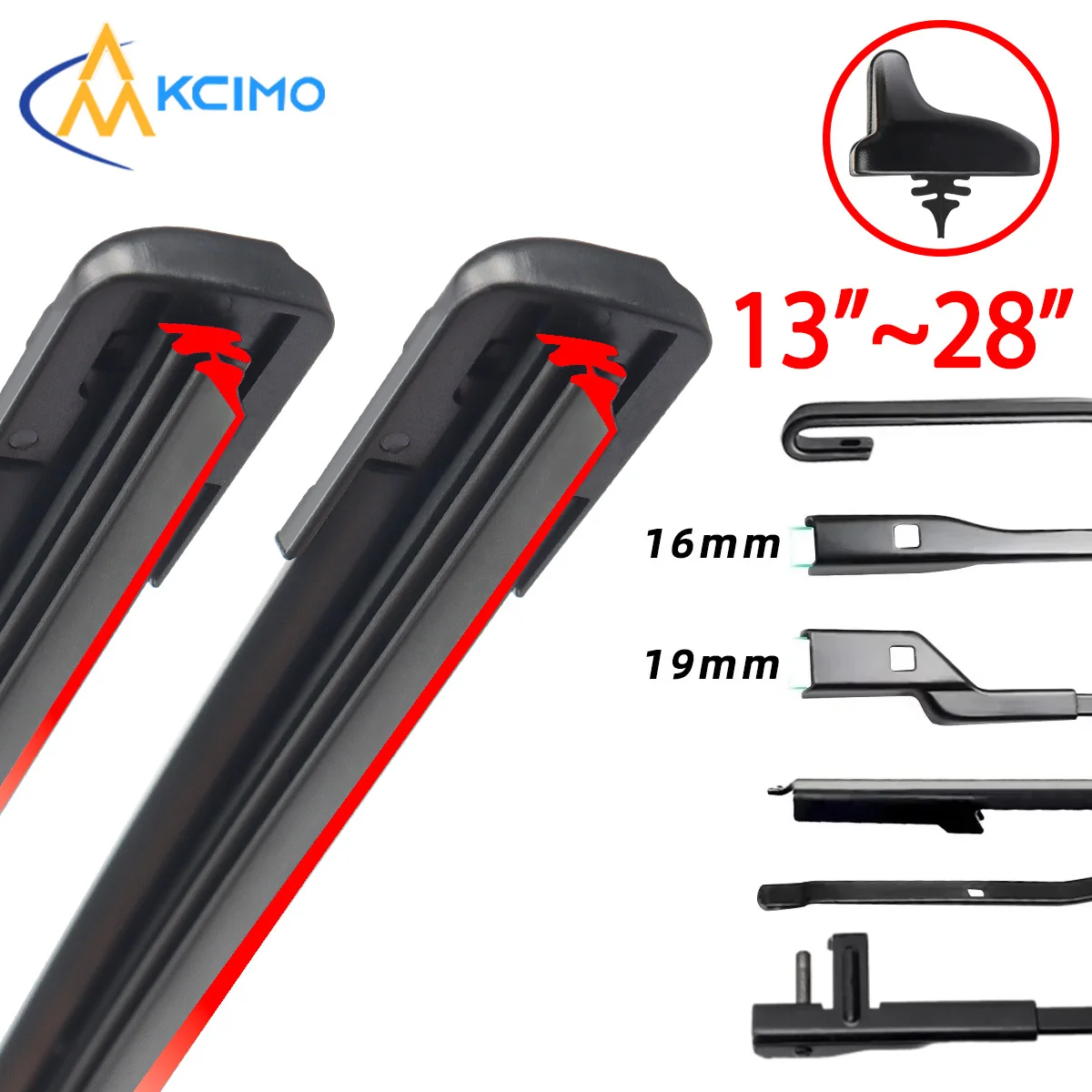 Kcimo 1 قطعة شفرات ممسحة السيارة الأمامية المطاط المتين لينة بدون إطار فرش الزجاج الأمامي ملحقات النافذة