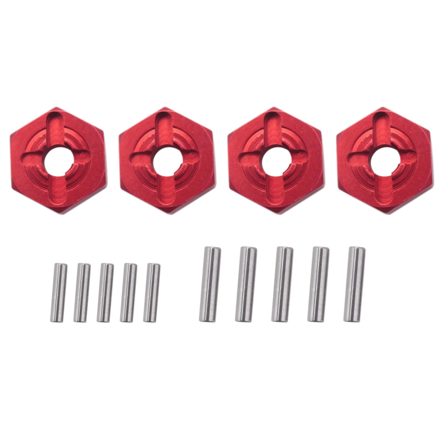 Adaptador hexagonal de cubo de rueda combinador de aleación de aluminio, 12mm, actualizaciones para Wltoys 144001 1/14 RC, piezas de repuesto para coche, Rojo