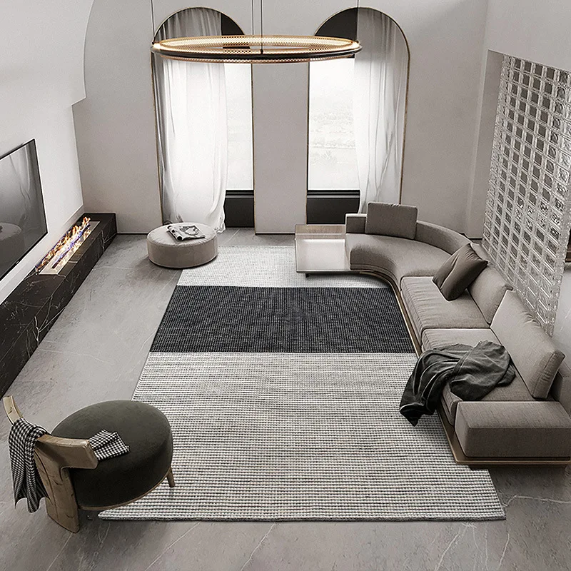 High-End Household Wool Carpet for Living Room Coffee Table Bedroom Sofa Bedside Rug Stain-Resistant Bedroom Floor Mat Factory