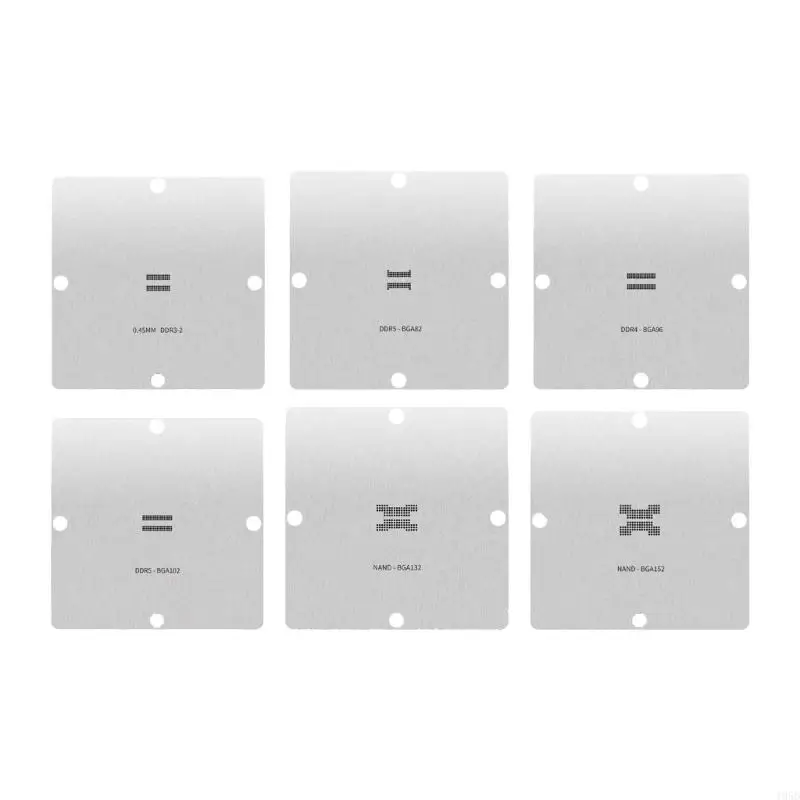 Precise Solder Ball Stencil 6 Size BGA78 to BGA152 for Chip Repair 