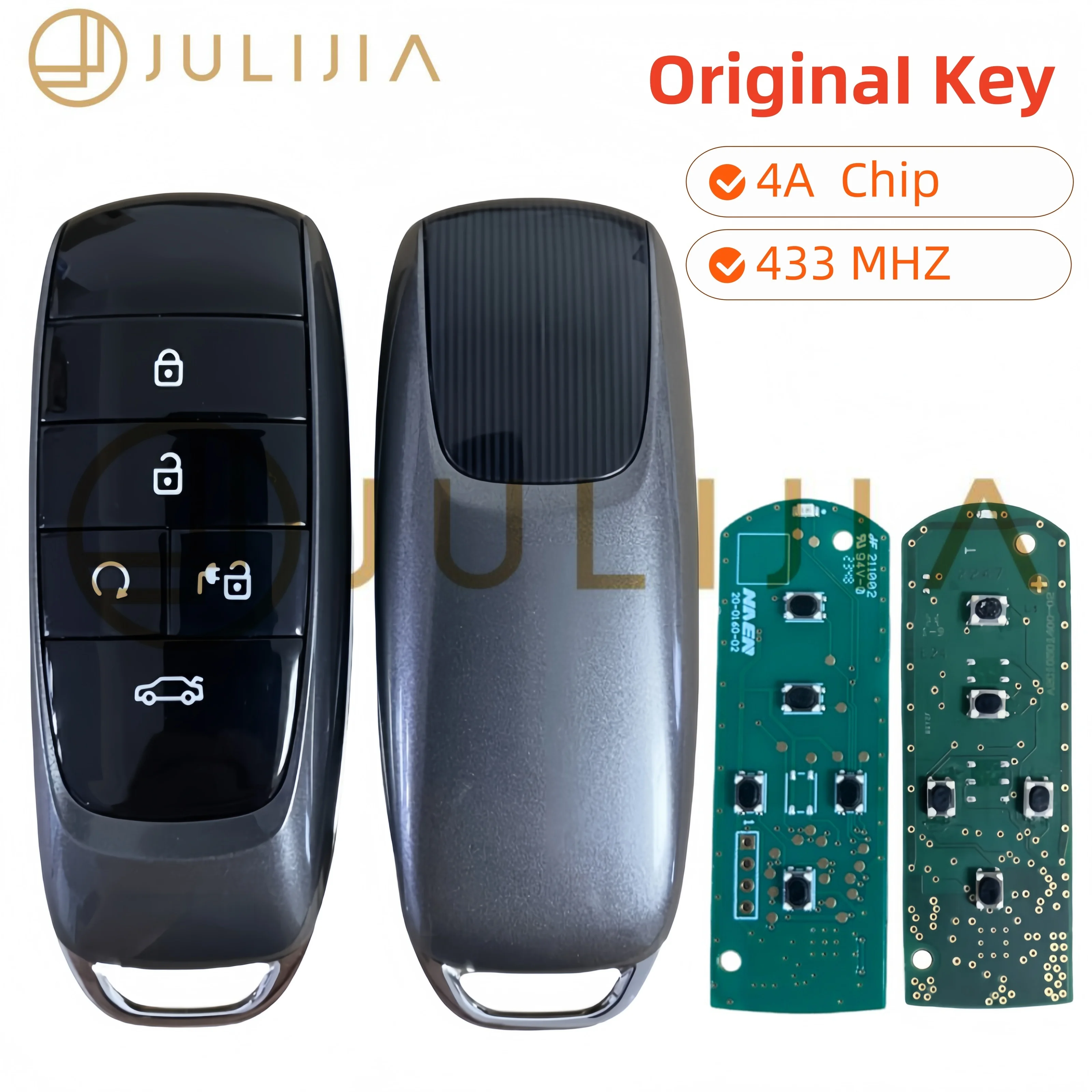 

Оригинальный смарт-ключ-брелок JULIJIA с дистанционным управлением 433 МГц, чип 4A для GAC Motor, для Trumpchi Aion Y, Aion S, AION V, IA5, с функцией бесключевого доступа