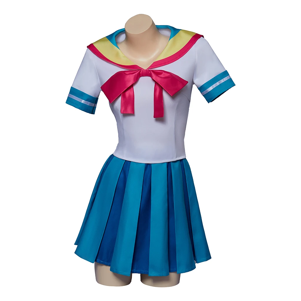 Giffany Cosplay Costume Students School Uniform College Girls Dress Women's Short-Sleeved Top and JK Skirt Suit