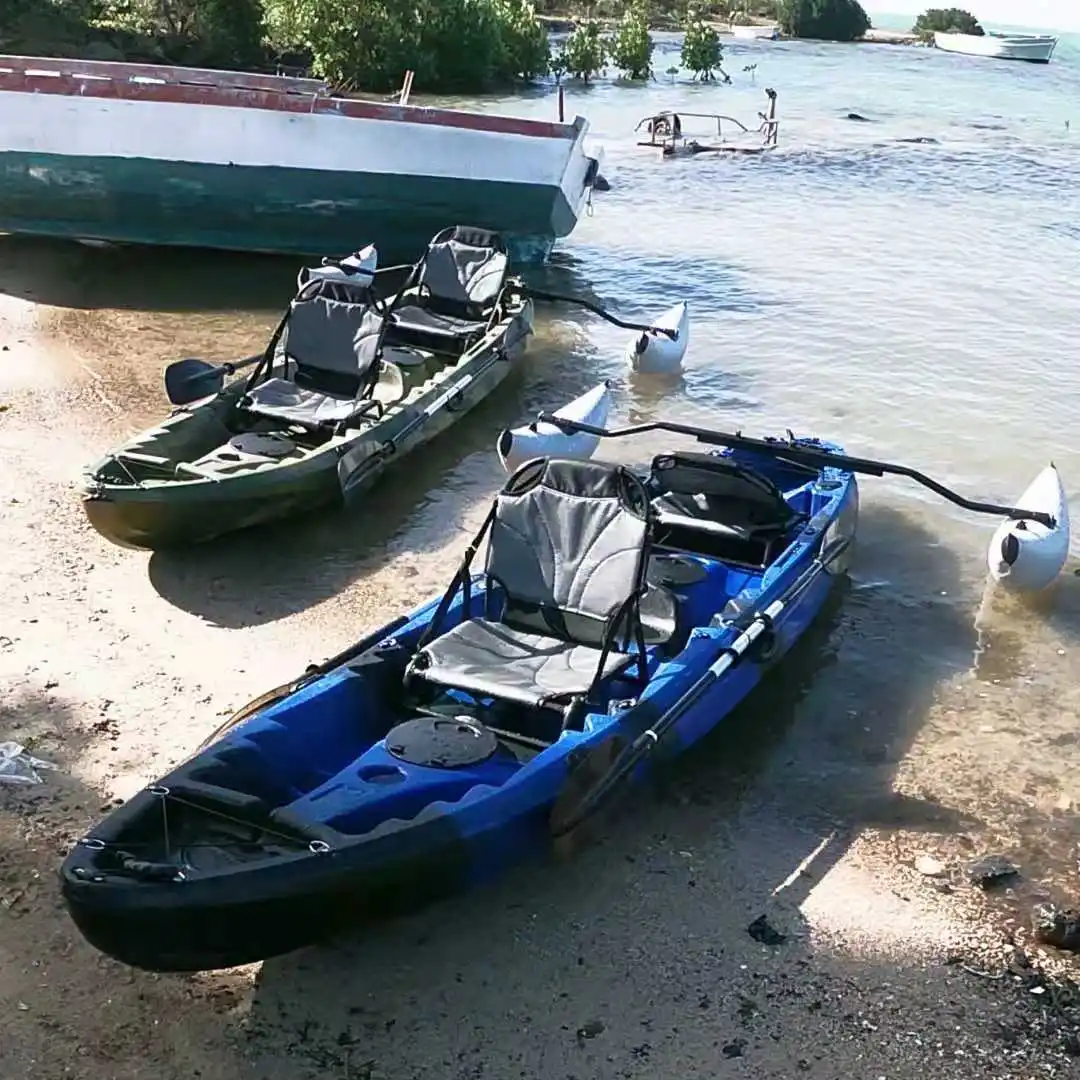 3.7m  Plastic Fishing Family 2+1 Tandem Kayak for Tourist Rent Touring for Rivers with Factory Price