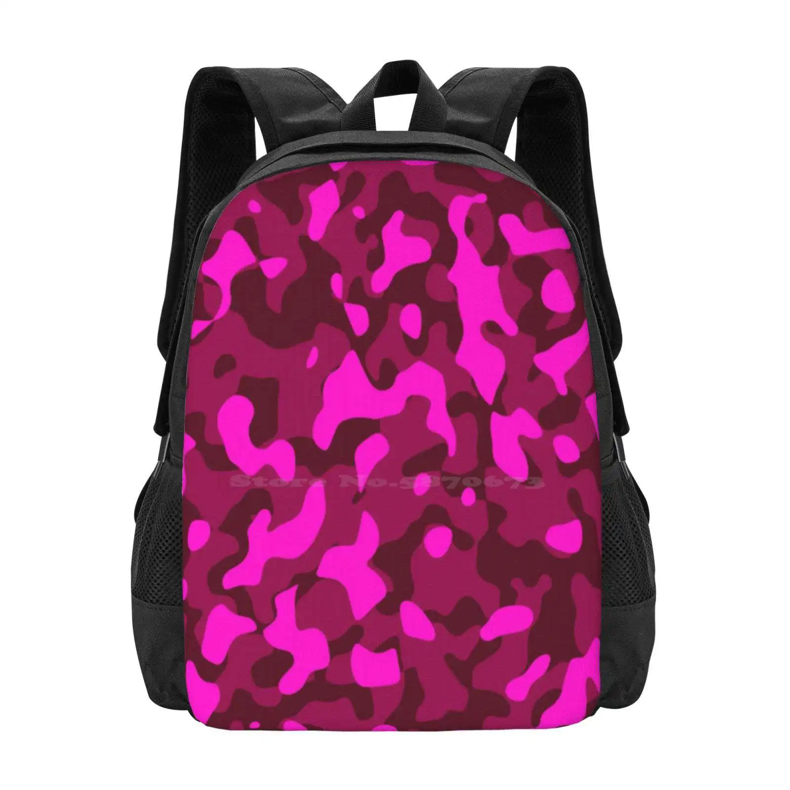 Pink Camouflage New Arrivals Unisex Bags Student Bag Backpack Camouflage Caps Pink Camouflage Sleeveless Home Living Kids