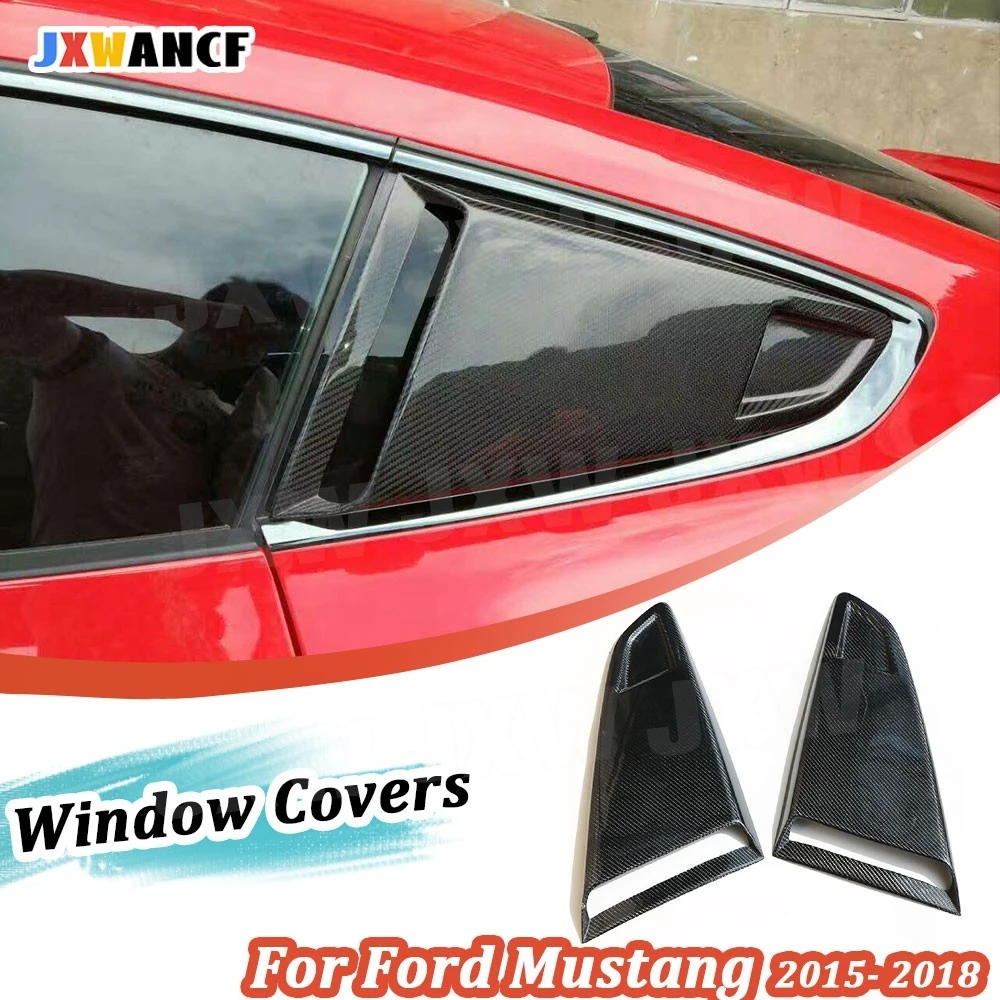 

JXWANCF углеродное волокно, дверь, заднее боковое окно, 1/4 четверти, жалюзи, чехлы для Ford Mustang 2015 2016 2017 2018