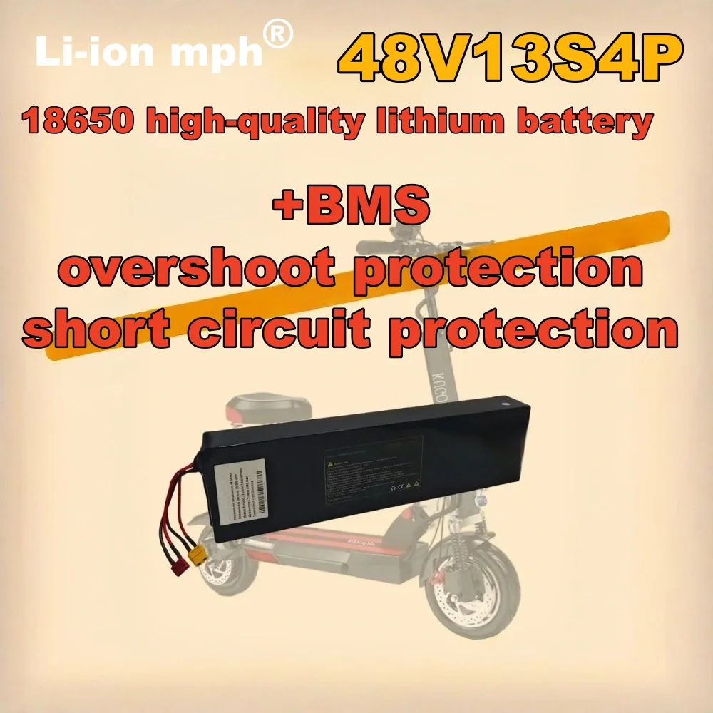 Kugoo Scooter-Akku, Kombination 13S4P, 48 V, 15.000 mAh, integrierter BMS-Ladeschutz, für M4, M4Pro, MaxSpeed-Serie