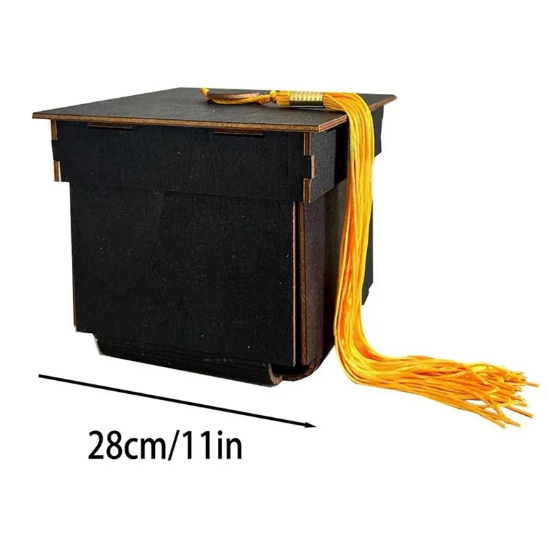 صندوق تفجيرات التخرج ، عبوات هدايا على شكل قبعة البكالوريوس ، صناديق خشبية ، ديكورات حفلات التخرج ، صانعة هدايا