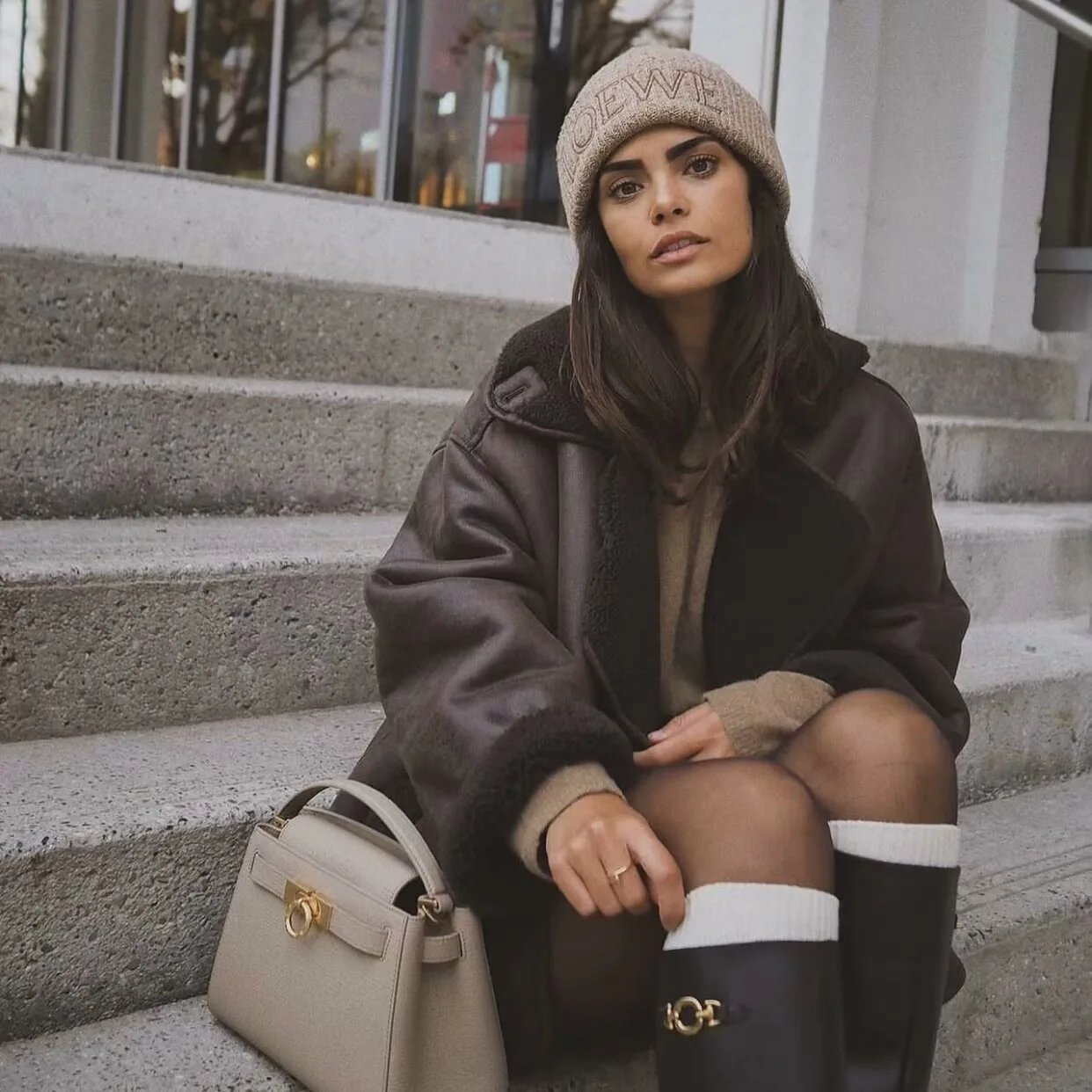 Women's Clothing 2025 Spring And Autumn New Casual Fur-Lined One-Piece Turn-Down Collar Reversible Jacket Coat