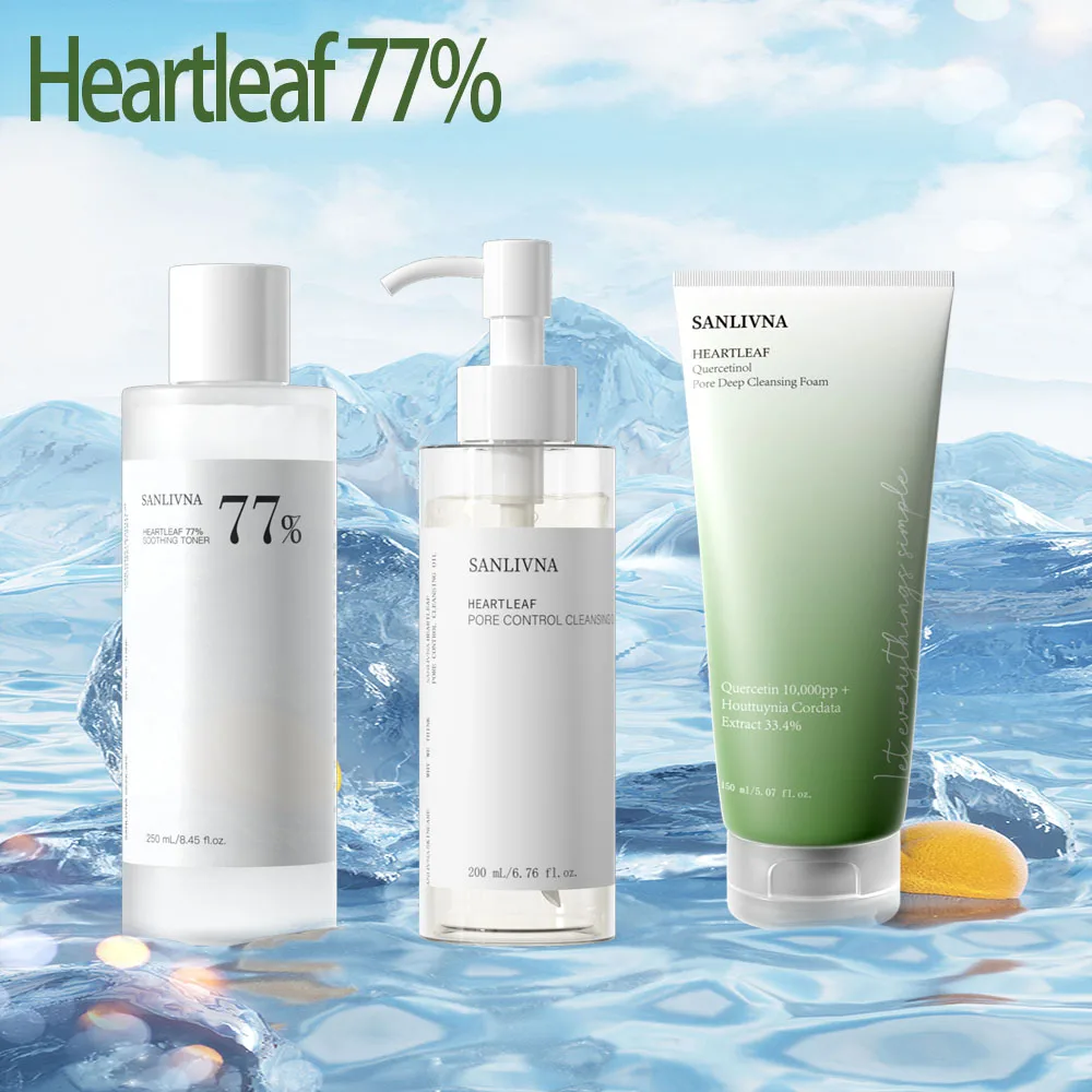 Koreaanse Huidverzorgingsproducten Heartleaf 77% Huidverzorgingsset Hydraterende Toner Reinigingsolie Quercetine Porie Diep Reinigingsschuim