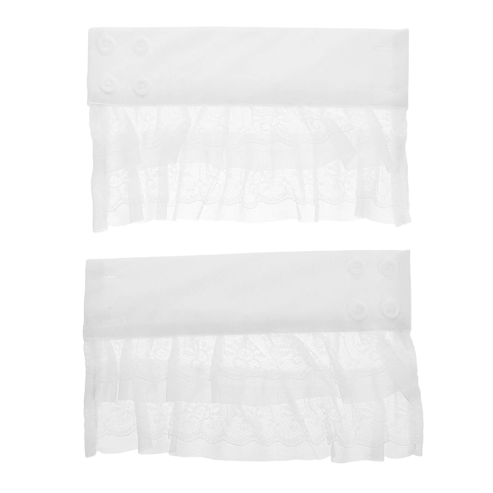 

1Pair Fabric Fake Sleeves Ruffle Cuffs Detachable for Women Stylish Layering Accessory Sweaters Jackets Bridal Outfits