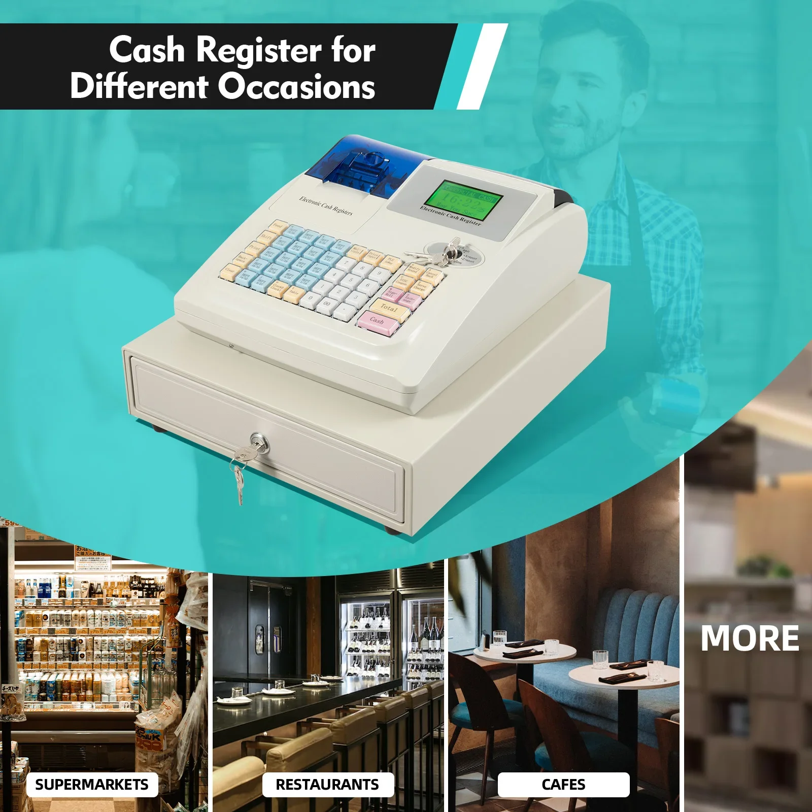

Cash Register, Electronic Cash Register, Electronic Cash Register with Drawer Box