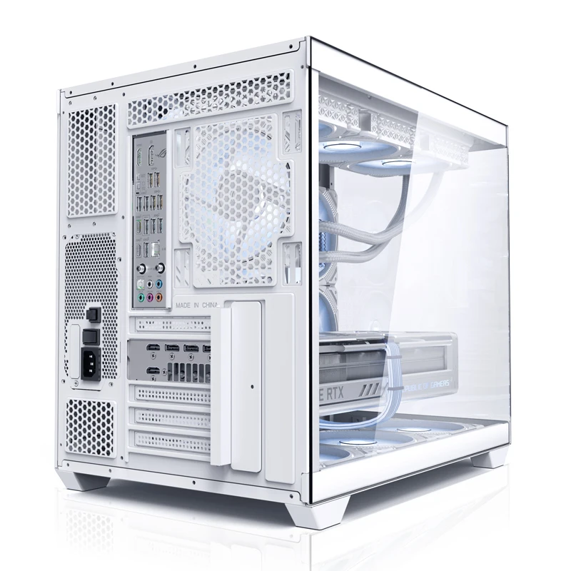 High Quality E-Atx PC Cases & Towers With Tempered Glass Cabinet Support 360 Water Cooled Transparent RGB Gaming Computer Cases