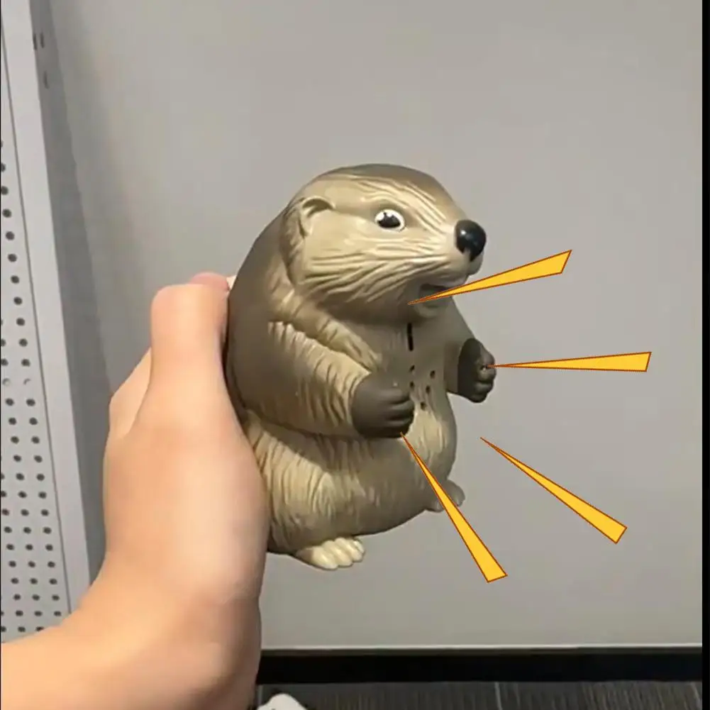 Screaming Groundhog Sounding Toy Interactive Biscuit-Snatch Groundhog Toy Stress Relief Toy Funny Scream Sensor for Party Toy