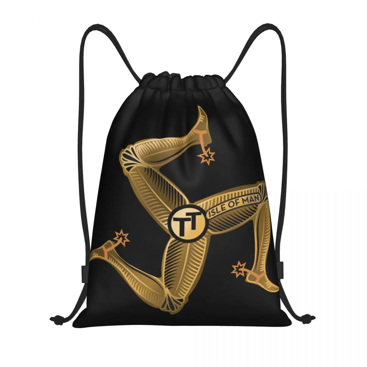 Mochila con cordón y bandera de la Isla de Man para hombre y mujer, saco de entrenamiento de carreras de Motor TT portátil, saco deportivo para gimnasio