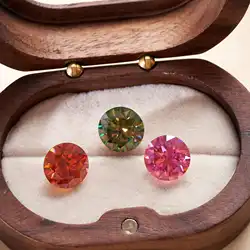 1/2/3 carat pink green red Loose Moissanite with Gra Certificate Round Moissanite Stone GRA Diamonds loose Gemstones