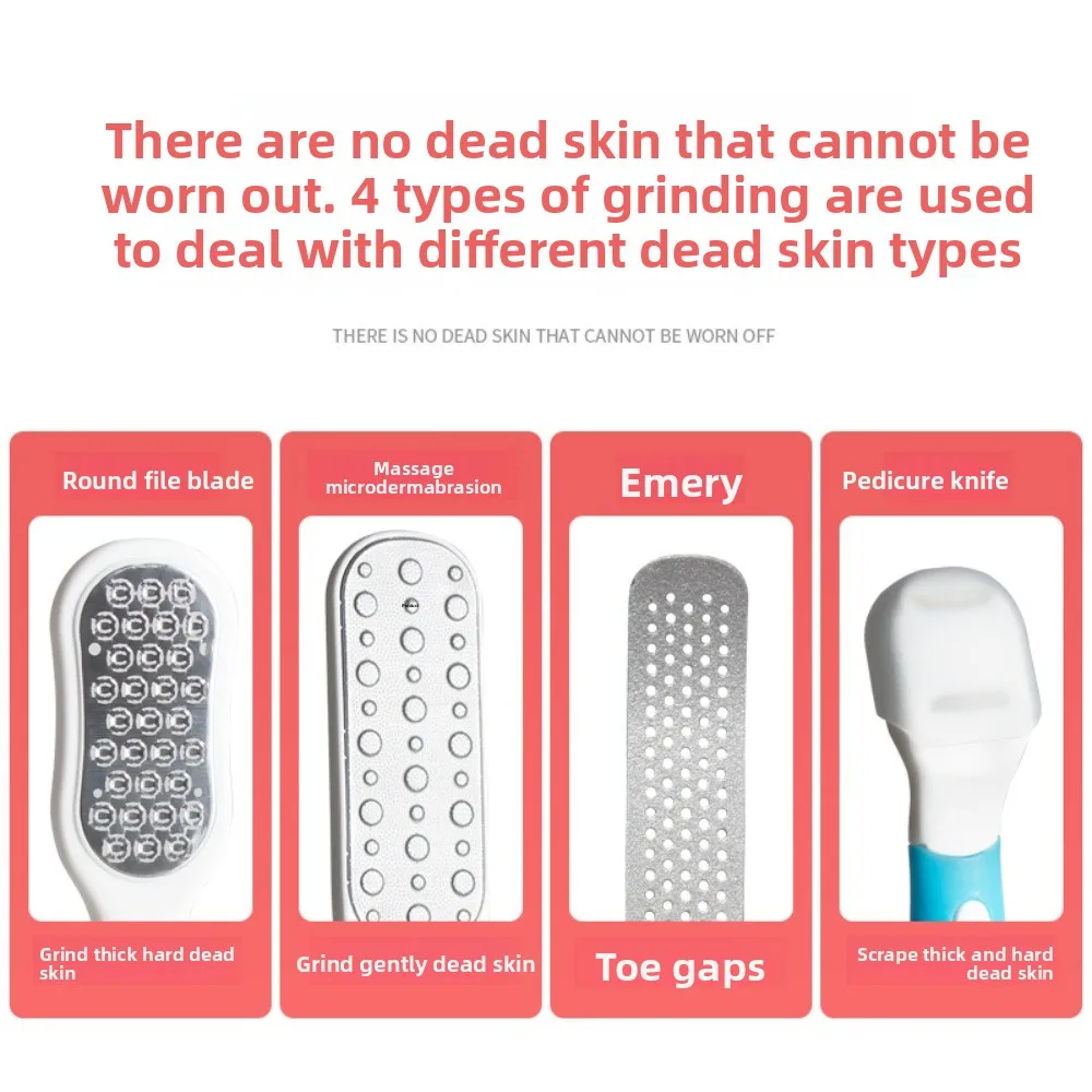Ferramentas de pedicure doméstica arquivo de placa de pé de aço inoxidável 5 peças moagem pé pele calcanhar remover calos artefato raspador de pé