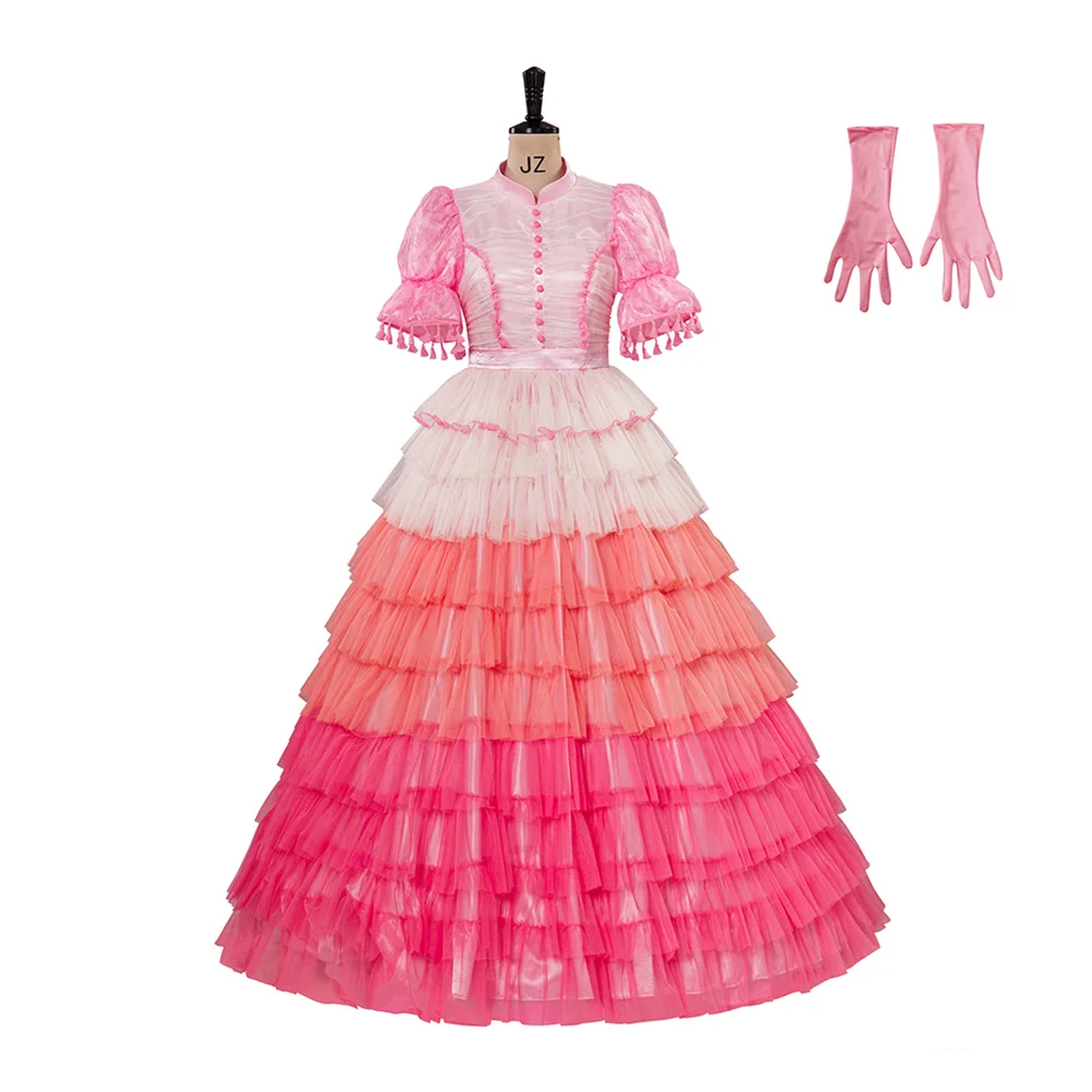 اليراع كايلي تأثيري حلي فستان Shindig الوردي مع قفازات مجموعة المرأة حفلة موسيقية فستان جنية فستان حفلة الهالوين