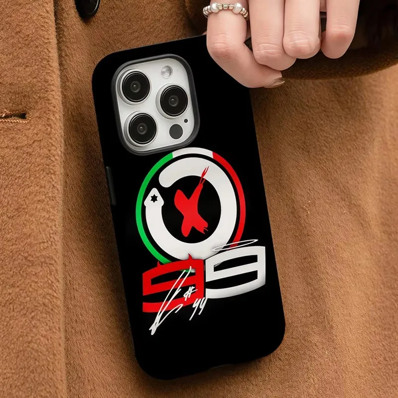 Capa de Celular PU Moto 99 GP Jorge/Lorenzo para iPhone 17 16 15 14 13 12 Pro Max Mini 11 XR SE XS 8 7 Plus ProMax