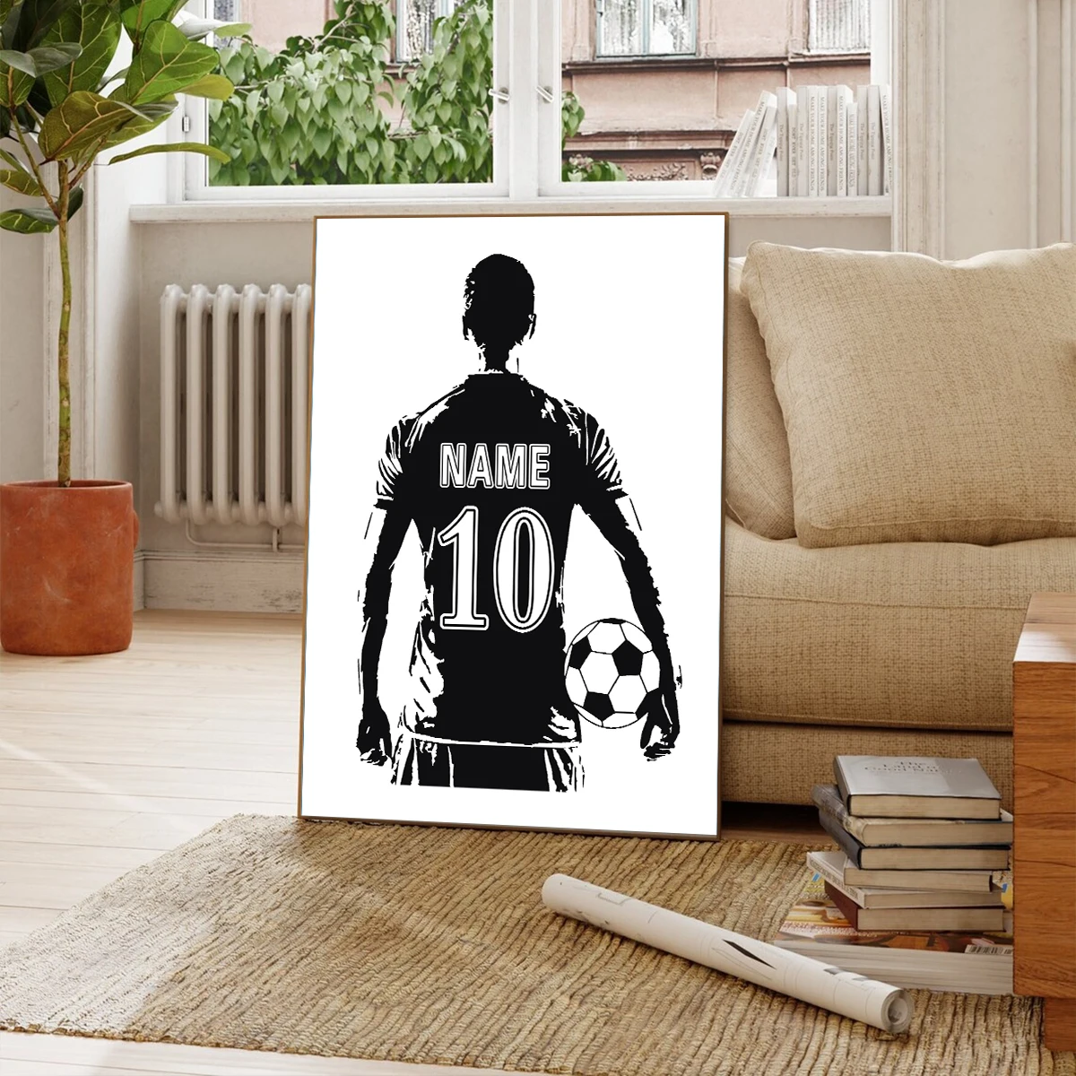 1Pc Custom Unframe Football Player Poster Canvas Wall Art,Home Bedroom Livingroom Decor,Anniversary Birthday Wedding Gift view 3