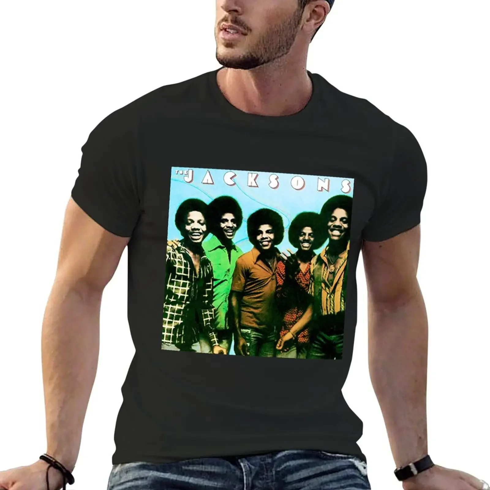 Jacksons cover T-Shirt blacks cotton graphic tees blanks fruit of the loom mens t shirts