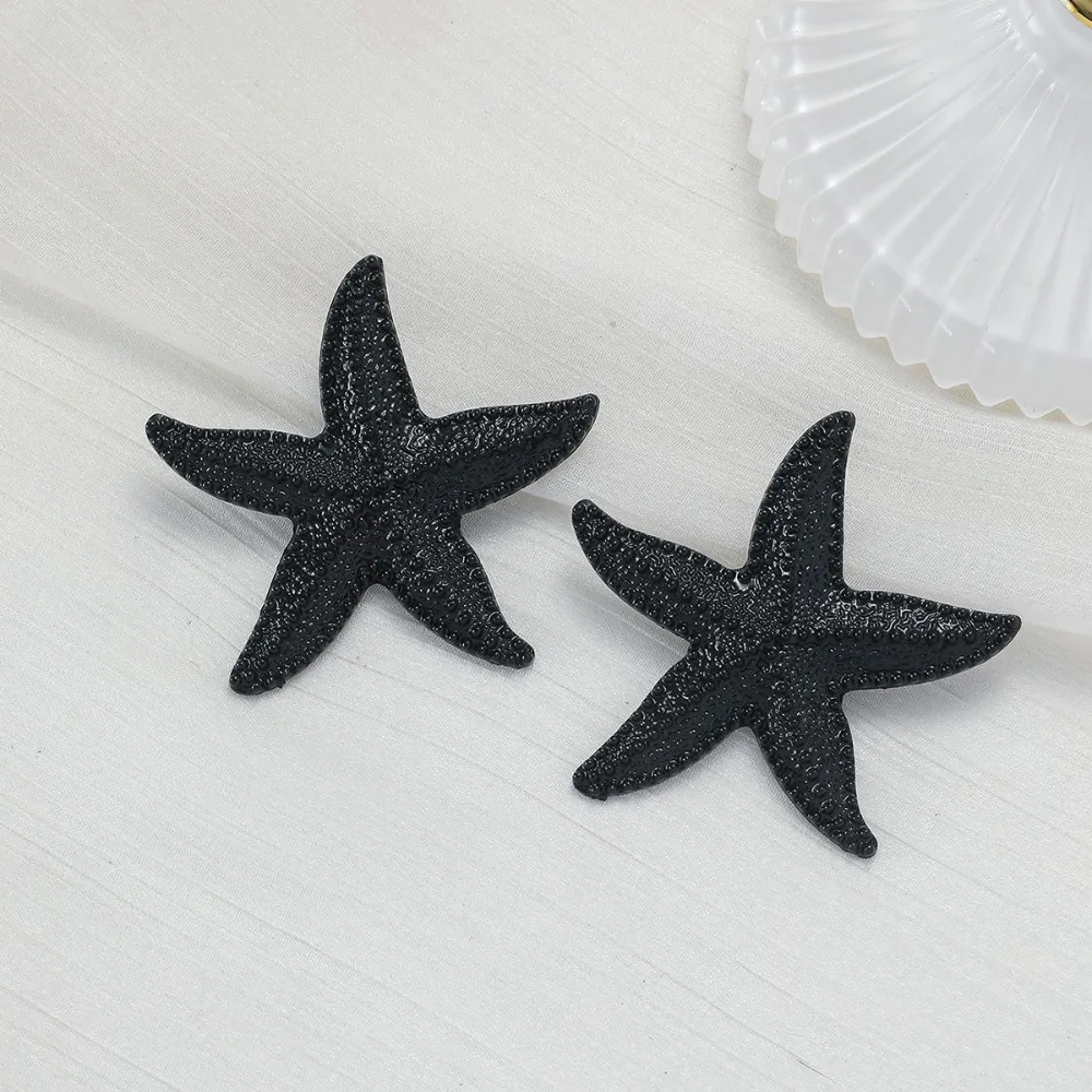 

Bohemian Starfish Stud Earrings Exaggerated Golden Starfish Design Starfish Dangle Drop Earrings Chic Plating