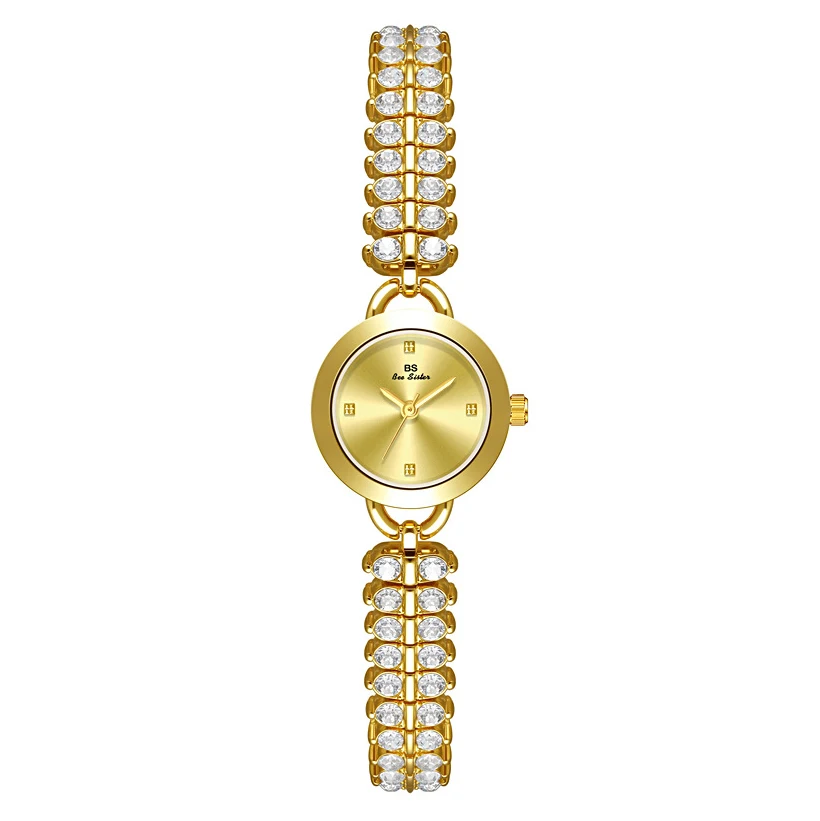 Luxury Women Watch High End Temperament Circular Dial Quartz Watches Exquisite Small Wheat Retro Diamond Bracele Lady Wristwatch