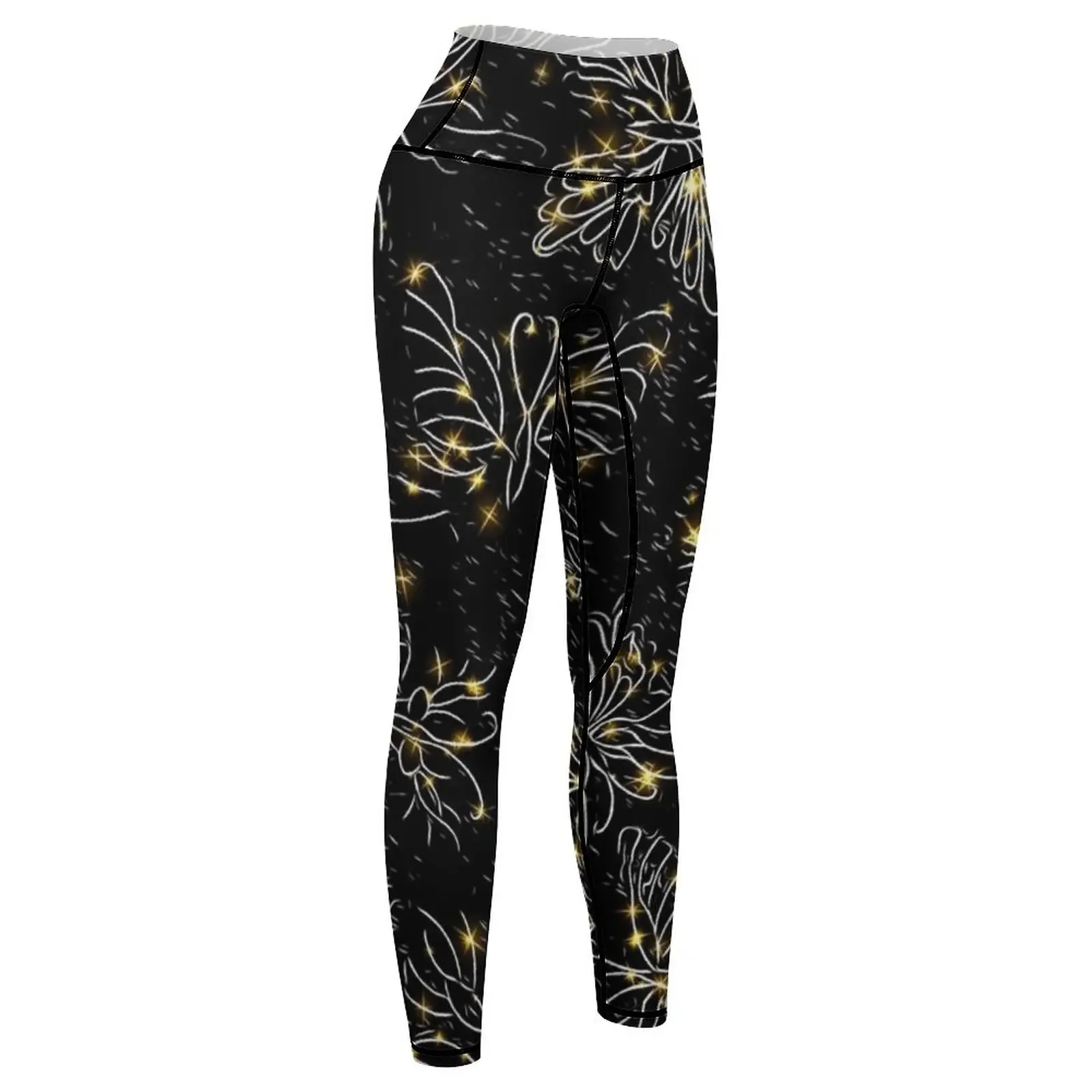 Luciérnagas de medianoche en blanco y negro Leggings Ropa fitness Deportes de mujer Ropa deportiva para niñas Leggings para mujer